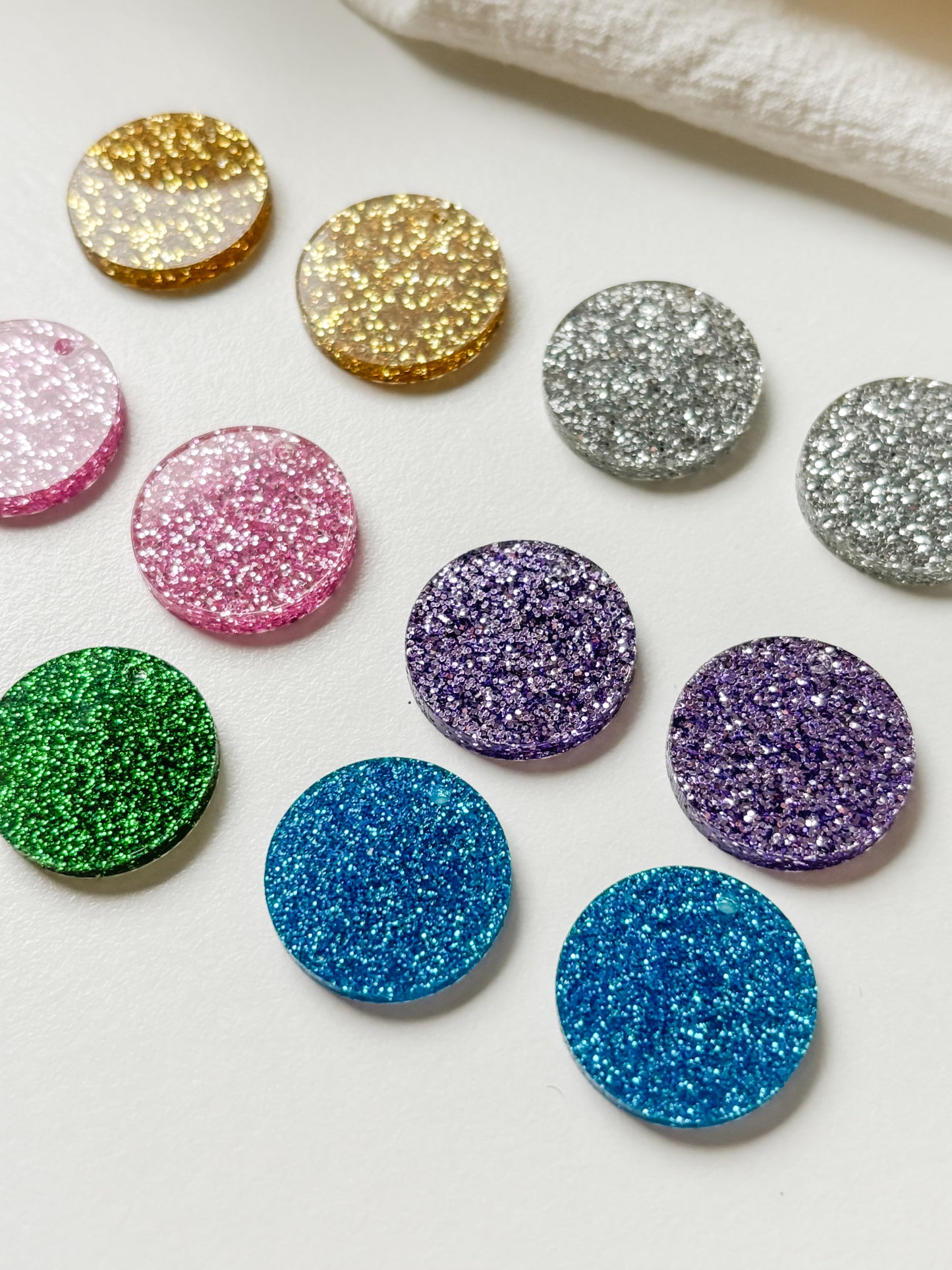 Riipus ympyrä glitter, 6kpl
