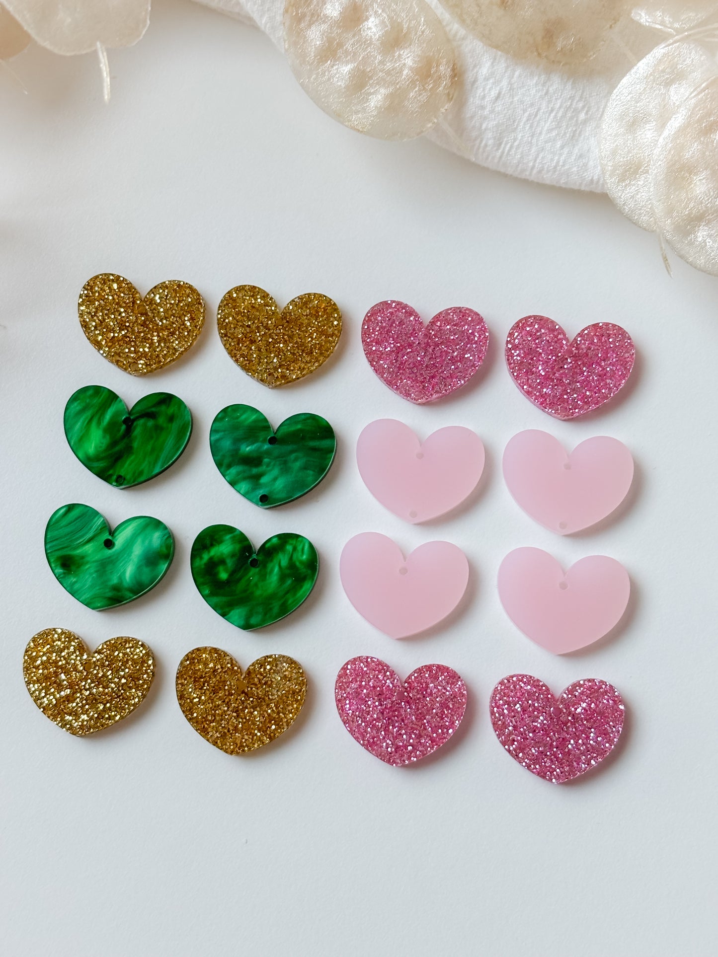 Pendant/Jewelry organizer heart, 6pcs