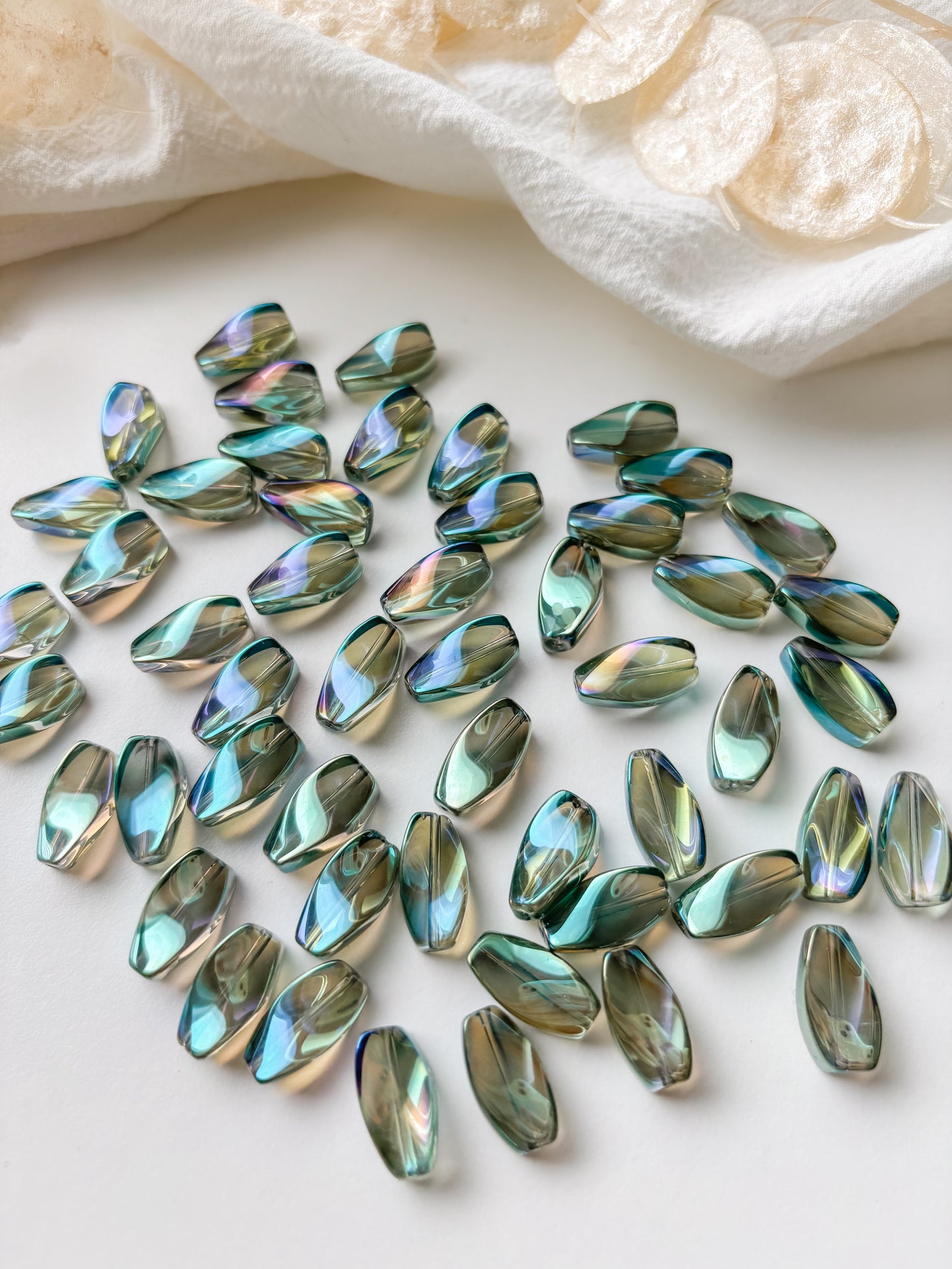 Glass bead 9x17mm, 10pcs