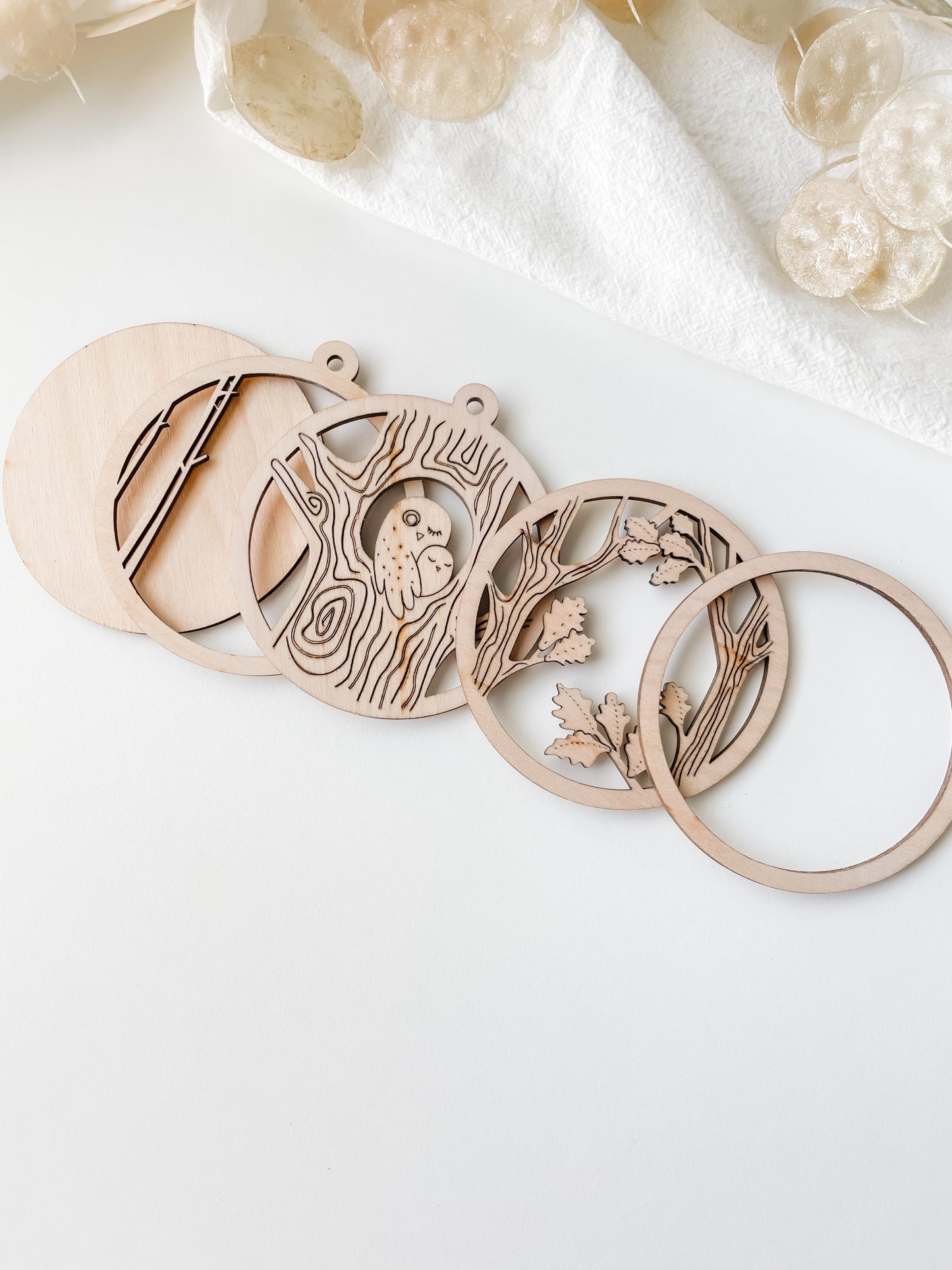 Diy setti joulukoriste Pöllöt