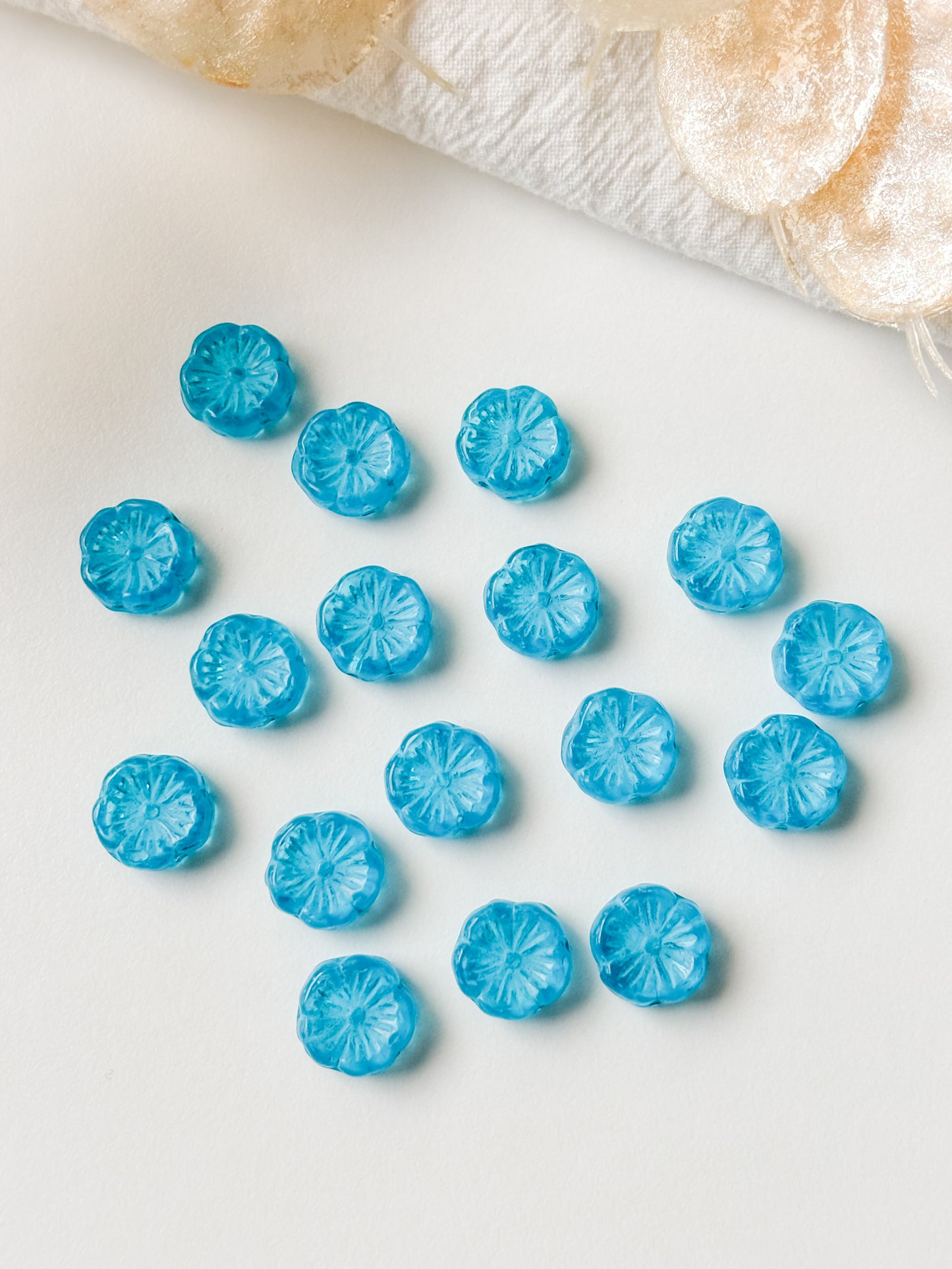 Czech Glass Bead Flower 12mm, 10pcs