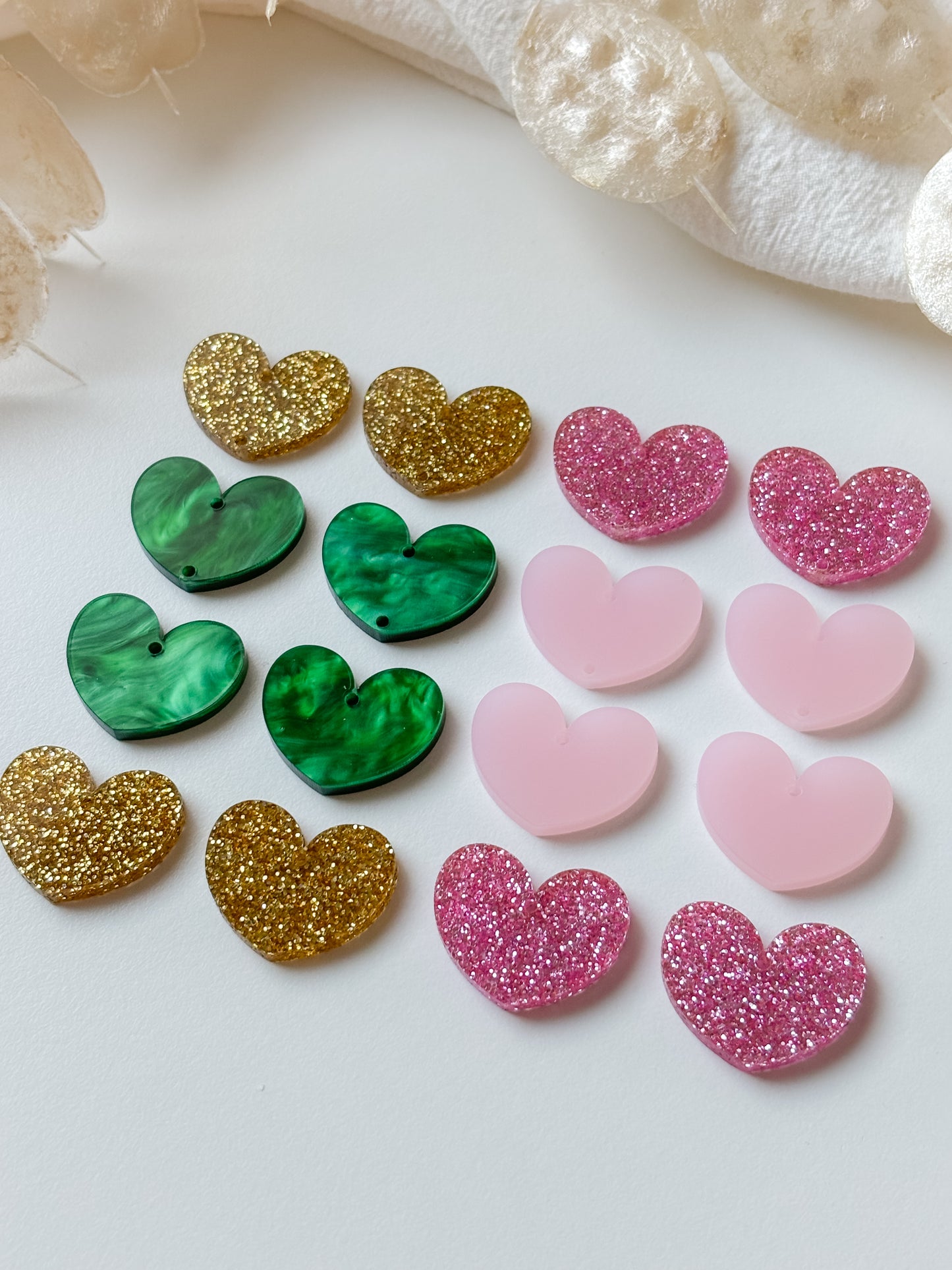 Pendant/Jewelry organizer heart, 6pcs