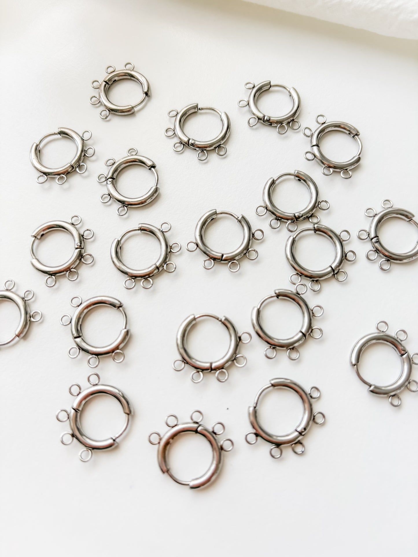 Earring hoop 16x20x2.5mm, RST304, 1pair