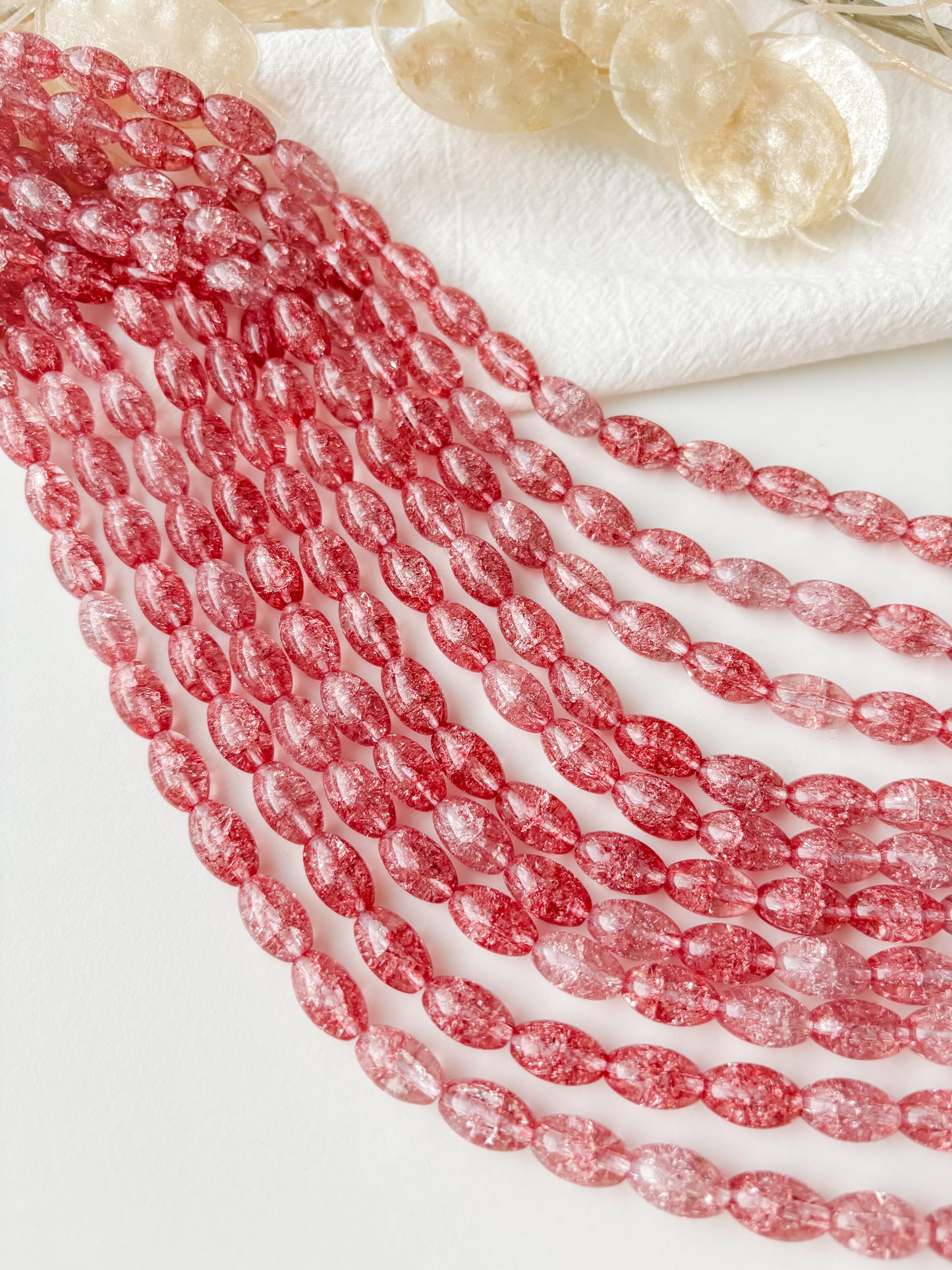 Glass bead 13x8mm