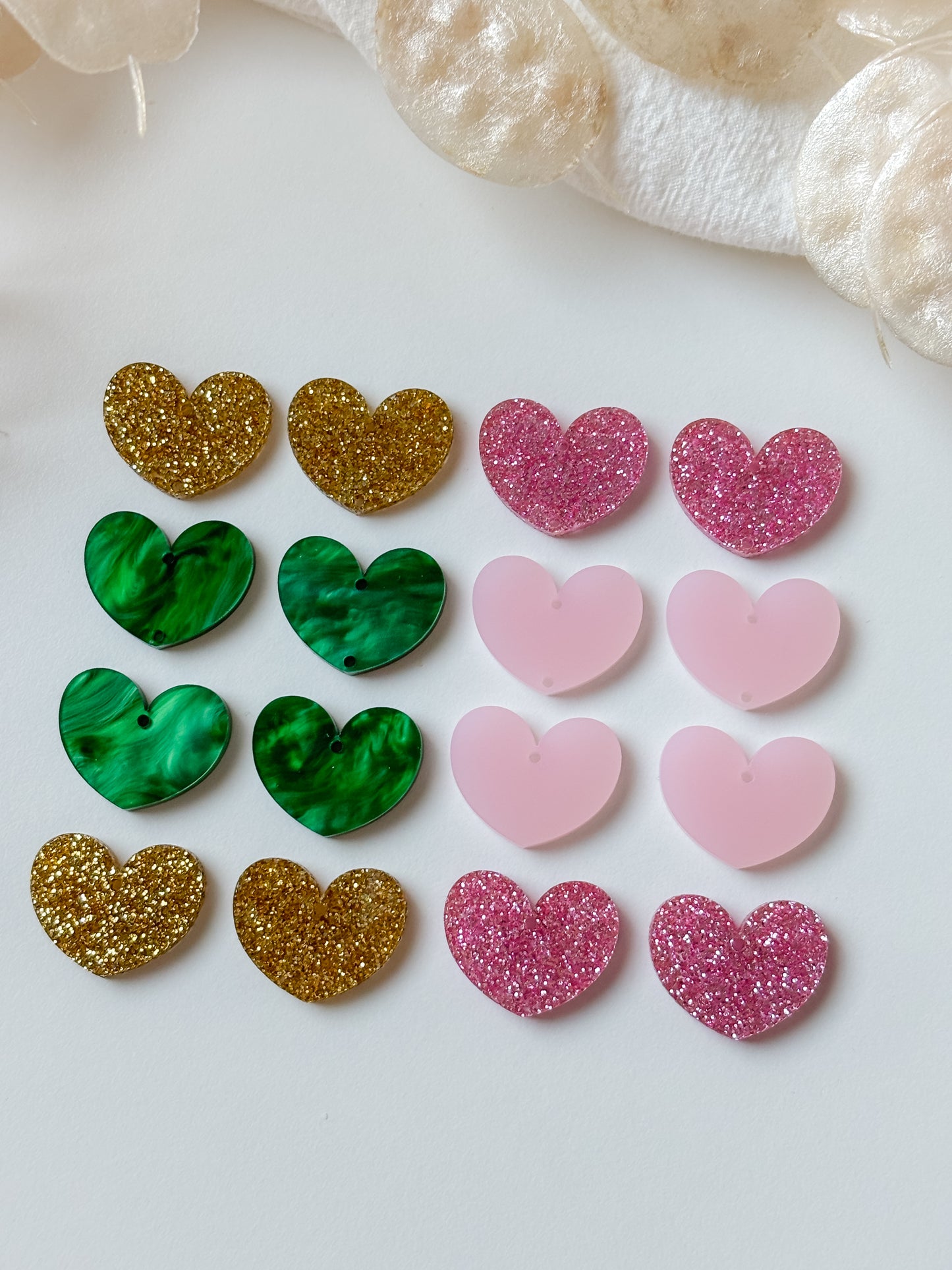 Pendant/Jewelry organizer heart, 6pcs