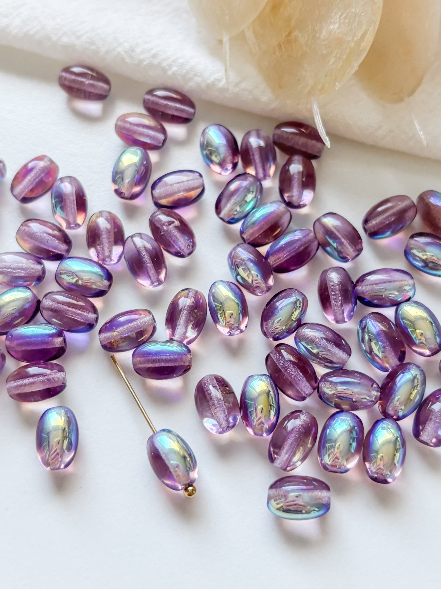 Glass bead 9x6mm, Czech, 20pcs