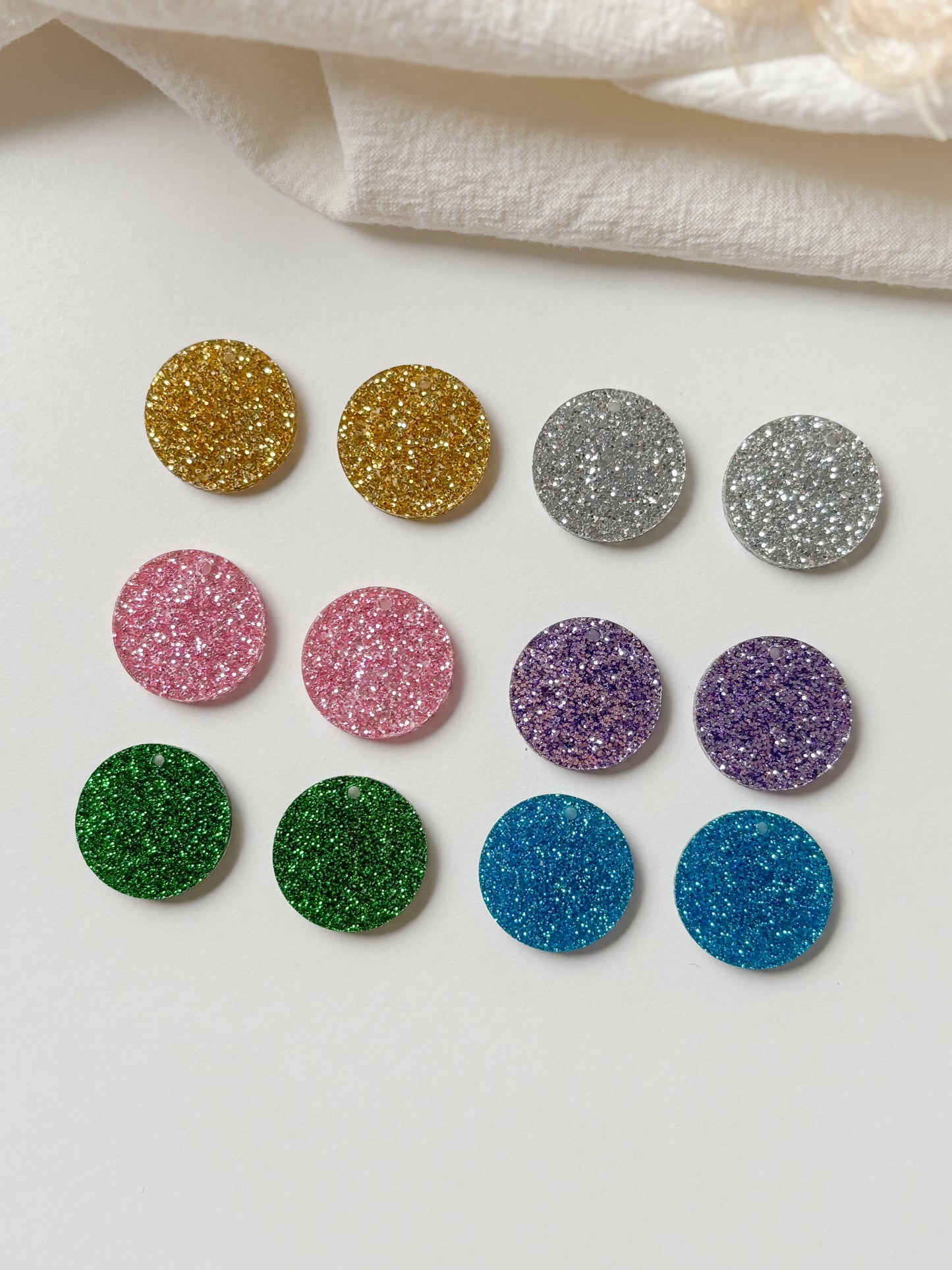 Riipus ympyrä glitter, 6kpl