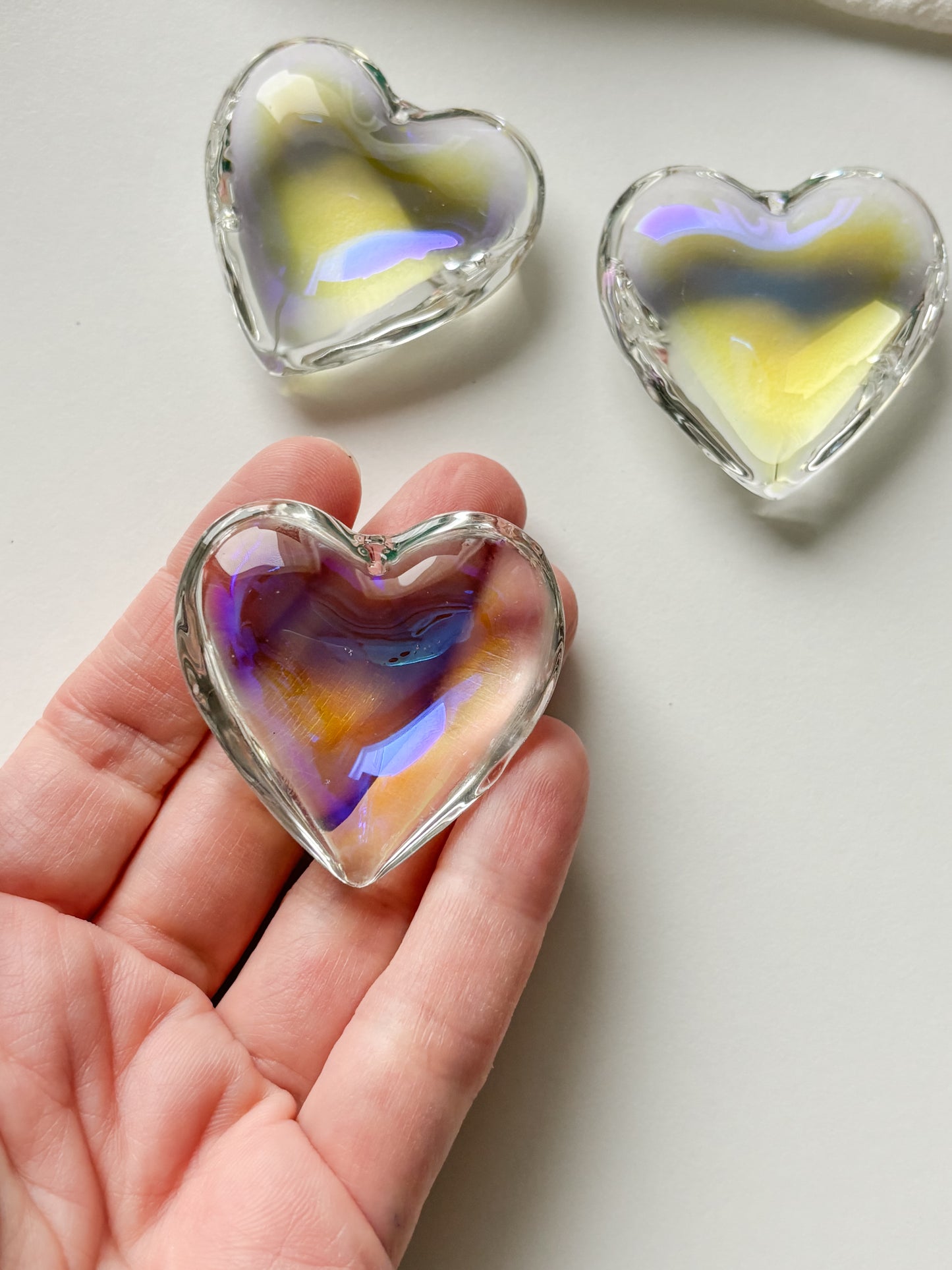 Glass Heart Pendant 40x42x15mm, 1pc