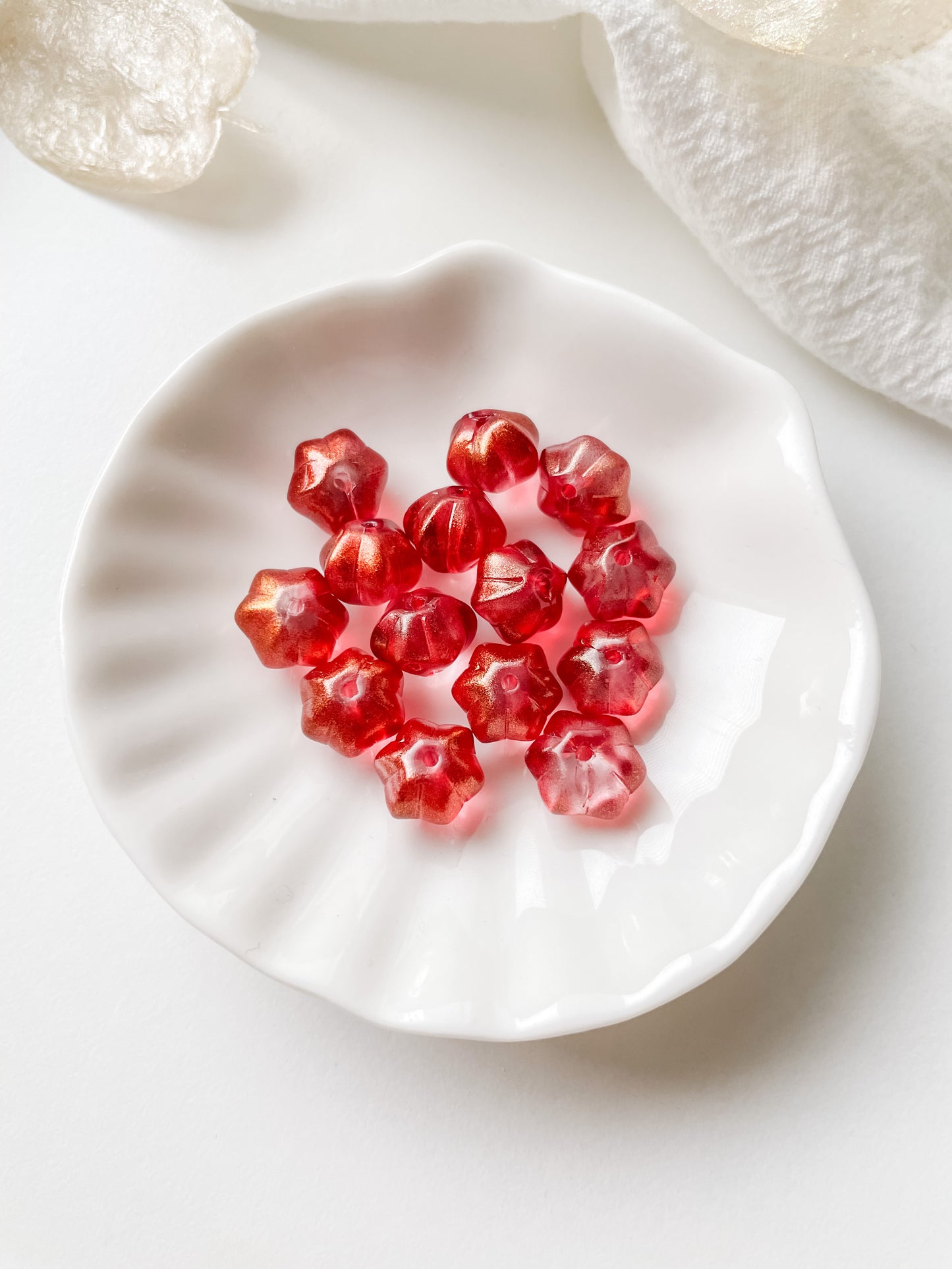 Glass bead 10x9x8mm, 10pcs