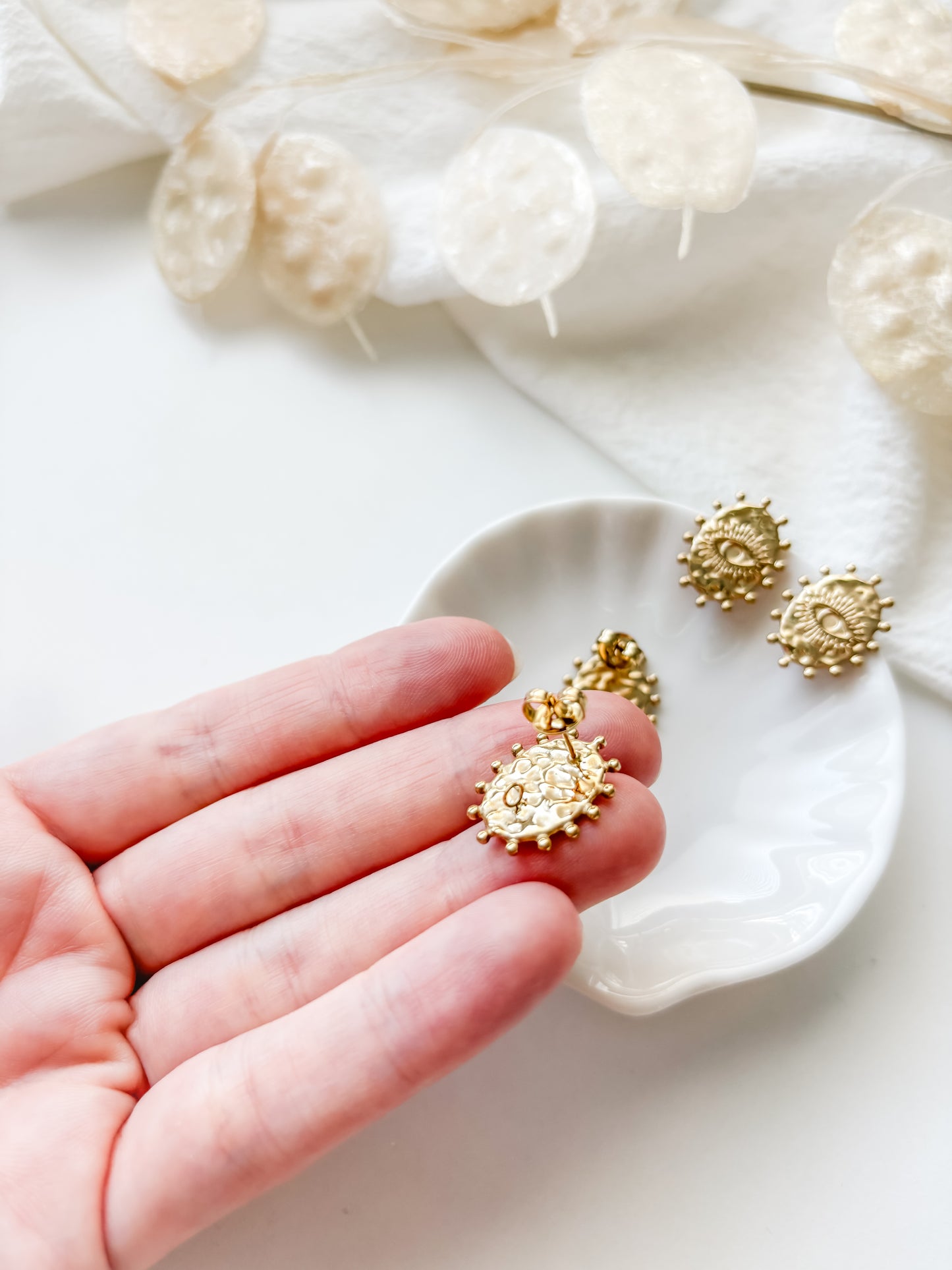 Earring stud 19x15mm, RST304, 1pair