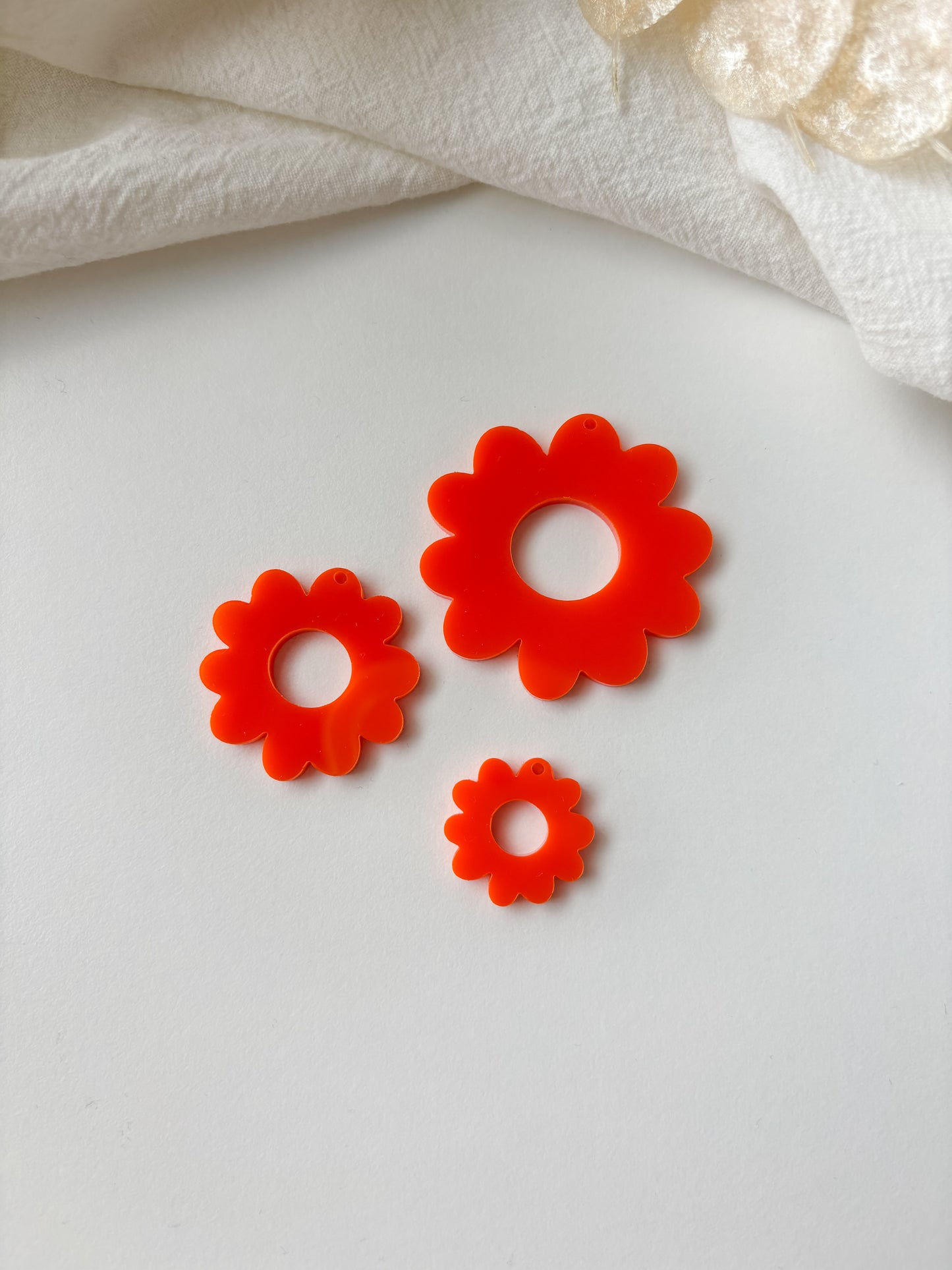 Hänge orange blomma, 1 par