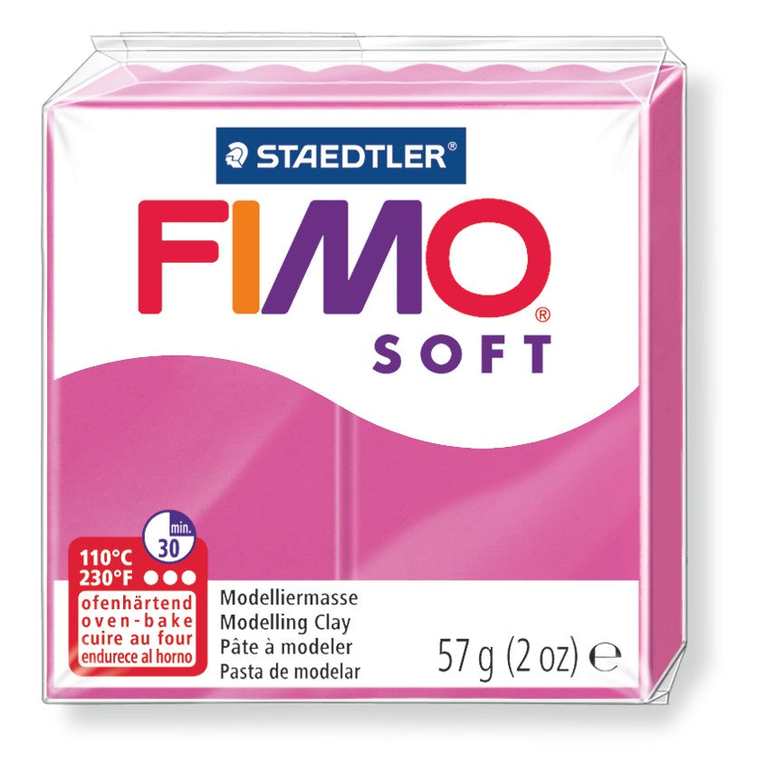 Fimo Soft, hallon, polymerlera