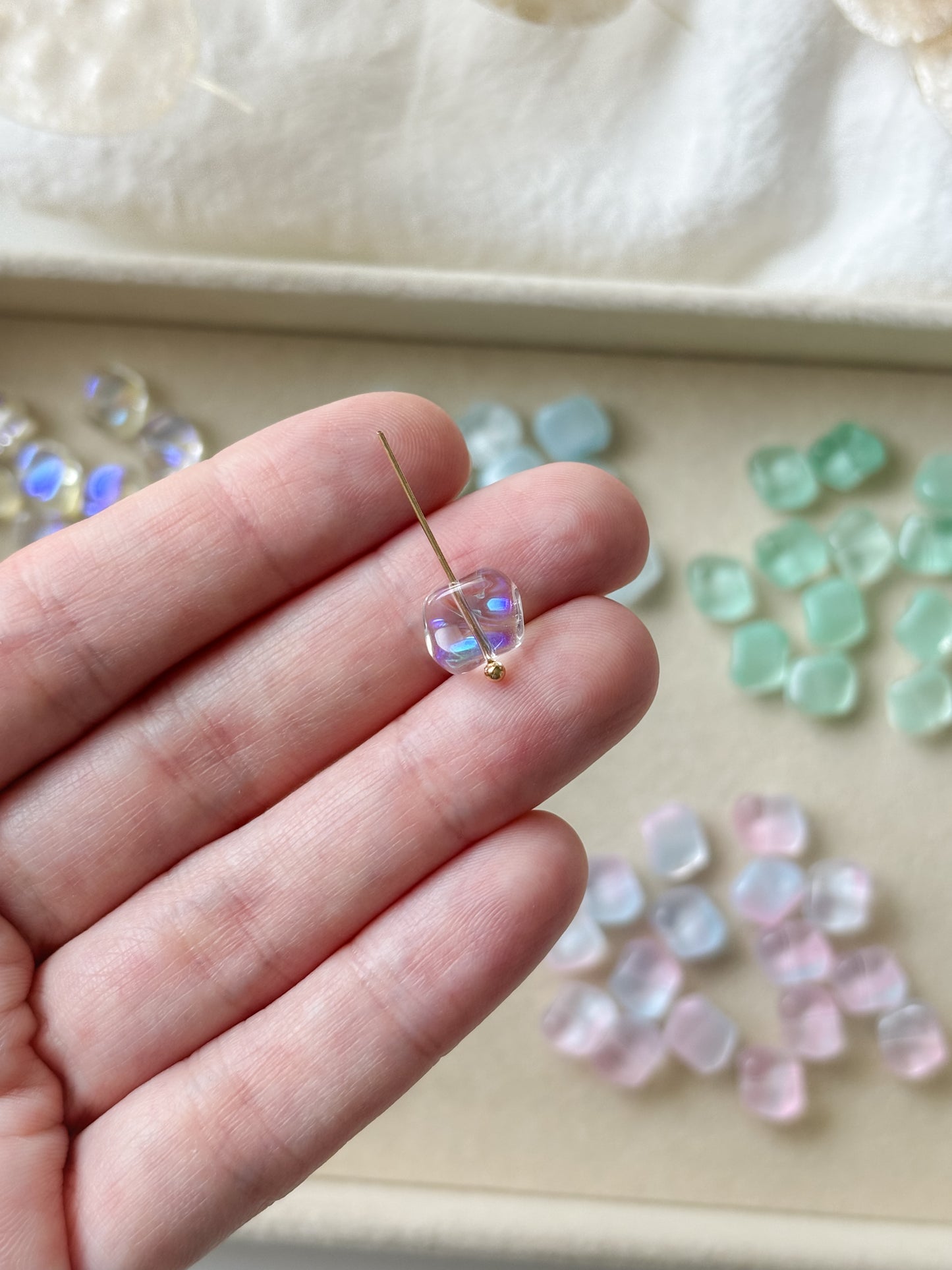 Glass bead 8x9.5x5mm, 10pcs