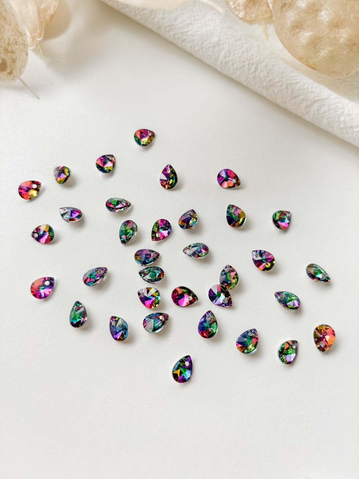 Glass pendant multicolor 8x6x4mm, 6pcs