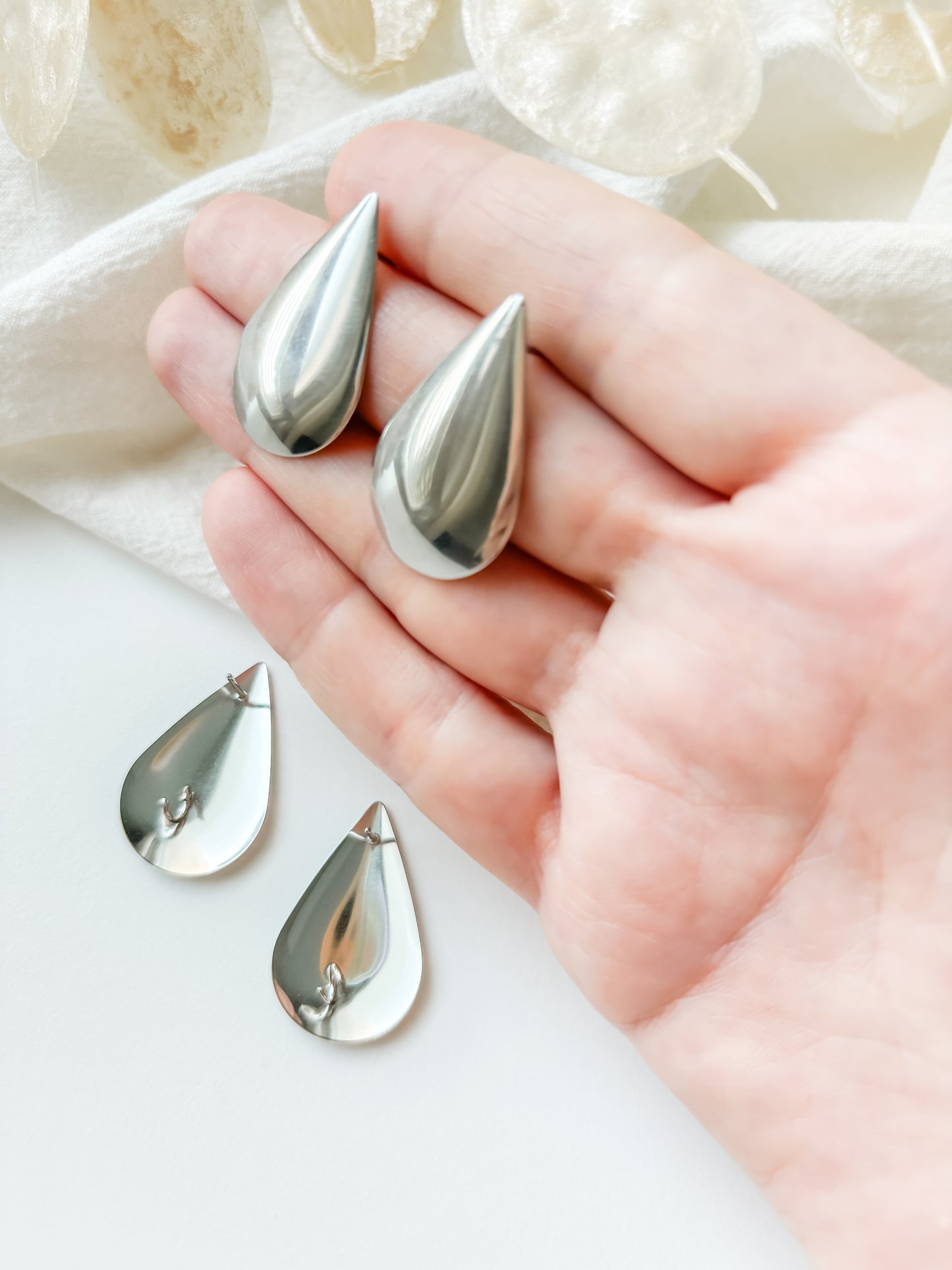 Earring stud 29.5x18.5mm, RST304, 1pair