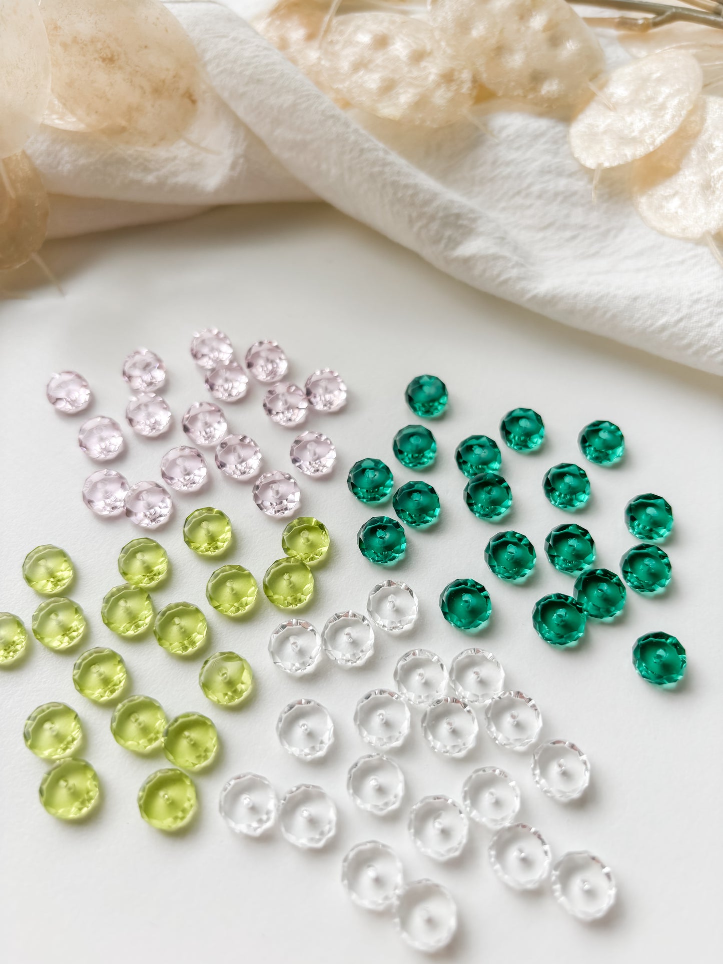 Glass bead 8x3.5mm, 10pcs