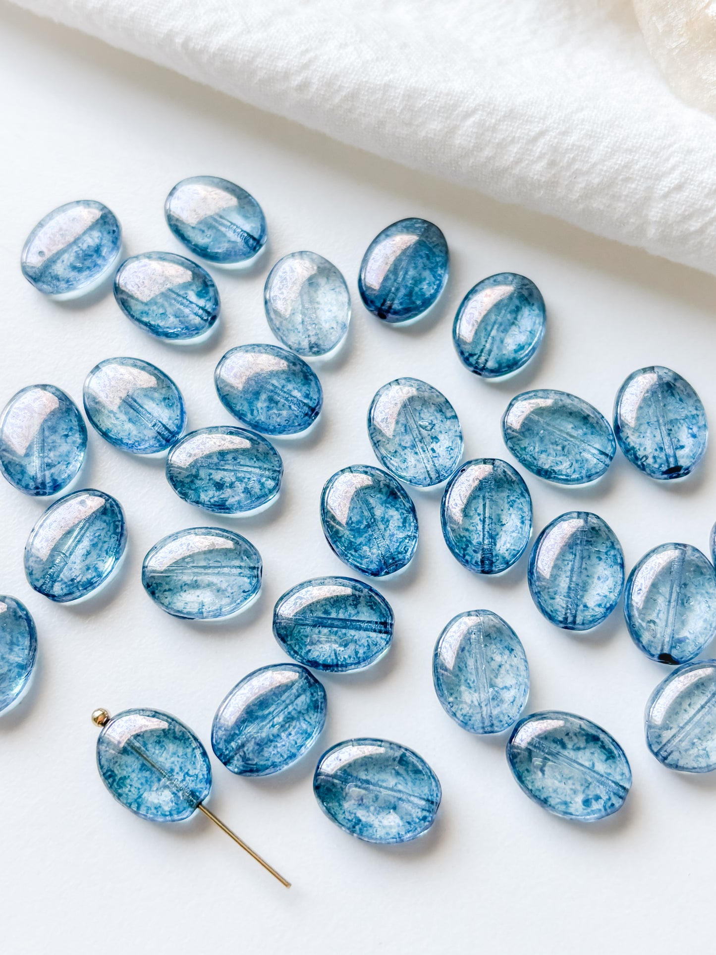 Glass bead 12x9mm, Czech, 6pcs