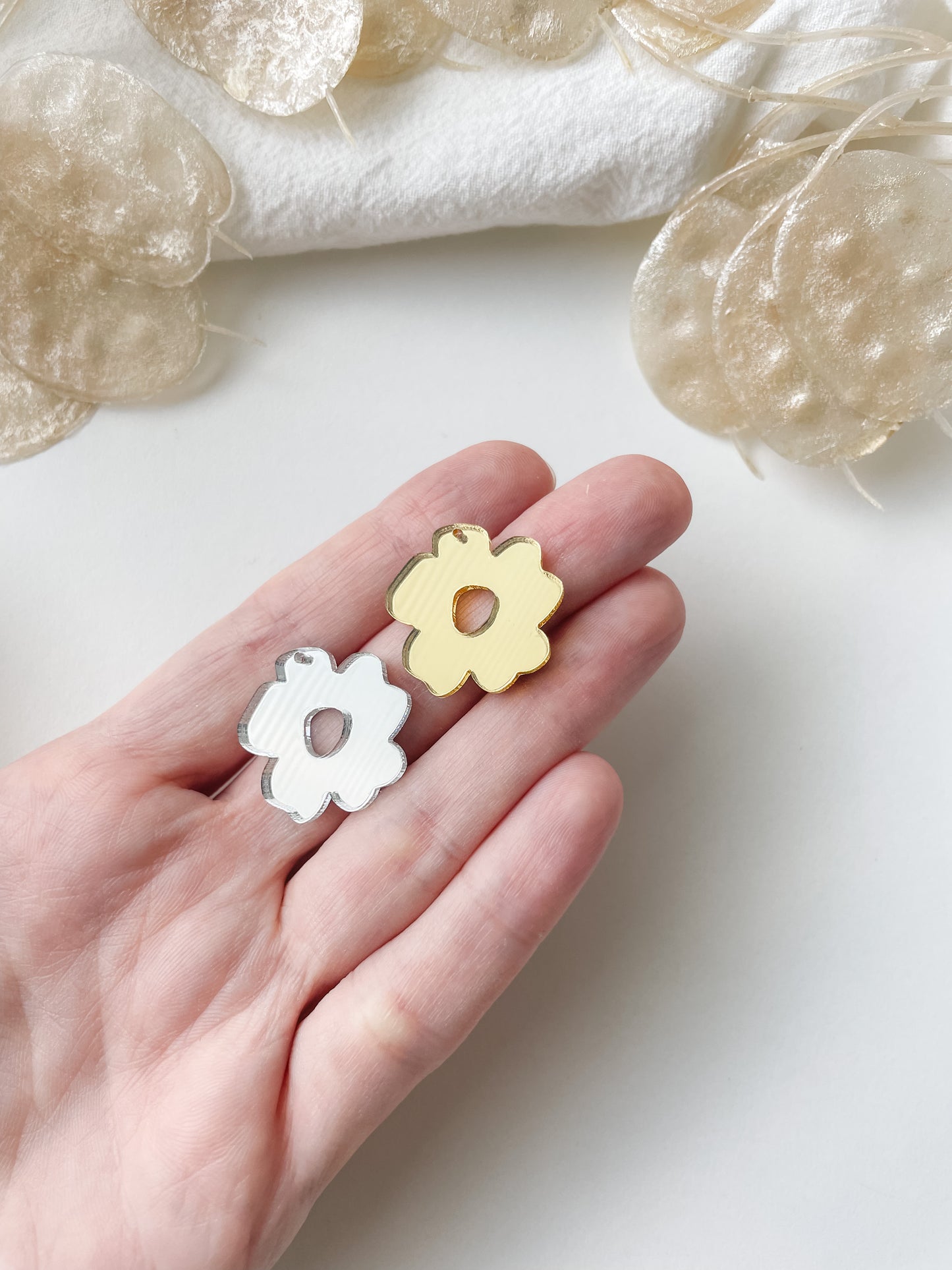 Hängsblomma, spegel akryl, 1 par