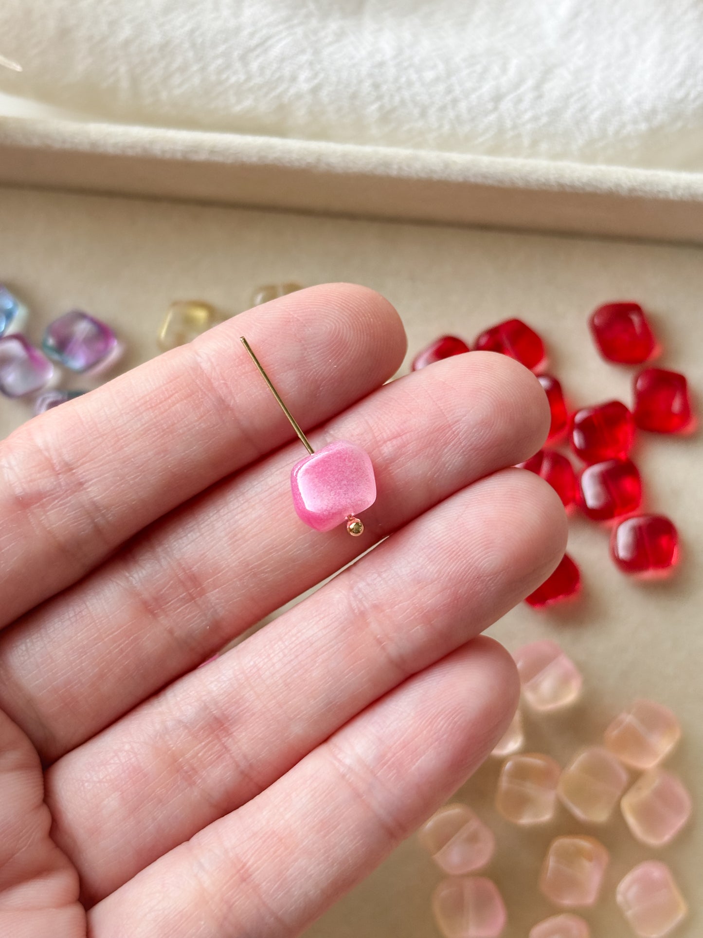 Glass bead 8x9.5x5mm, 10pcs