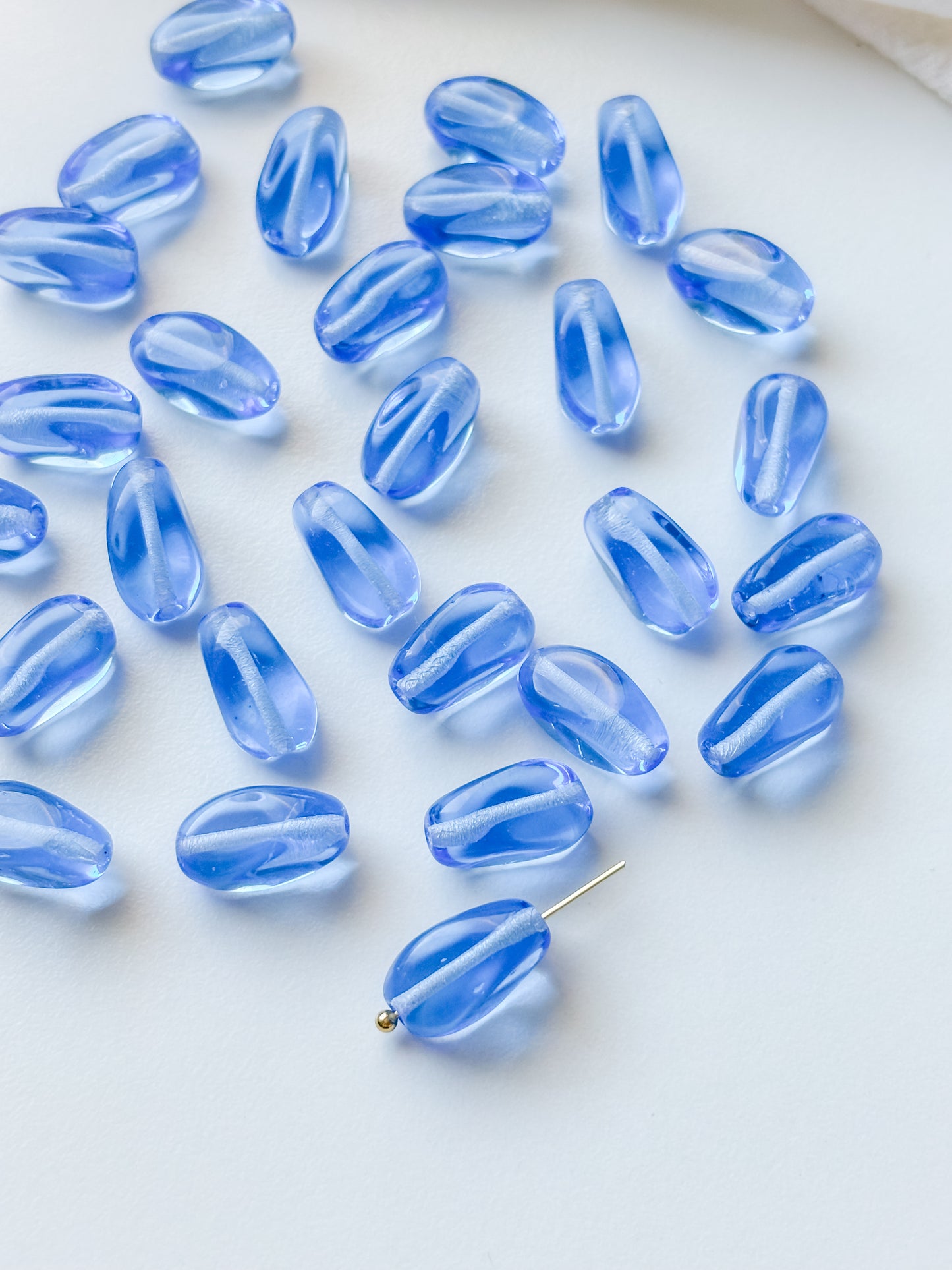 Glass bead 15x10mm, Czech glass bead, 6pcs