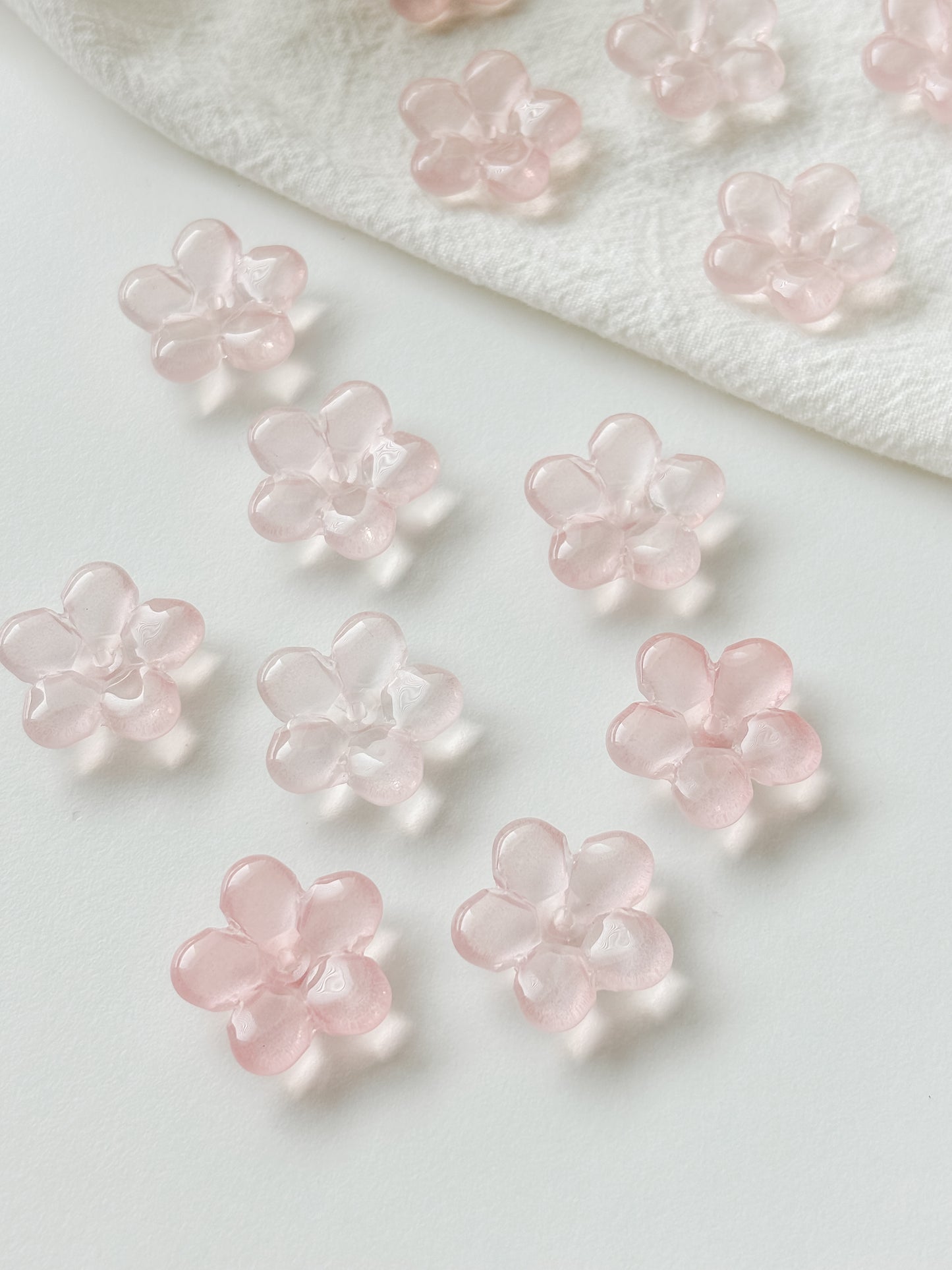 Glass bead flower 21x21.5x7mm, 6pcs