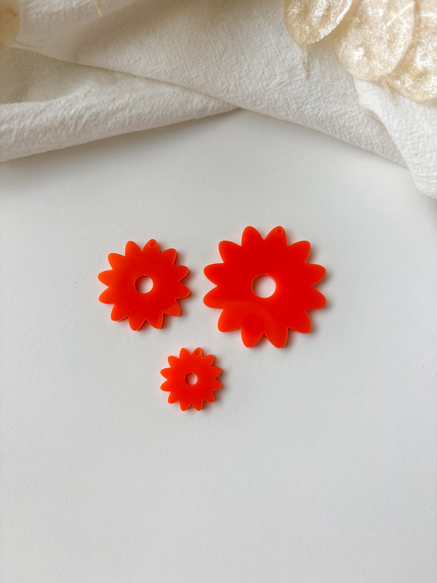 Hänge orange blomma, 1 par
