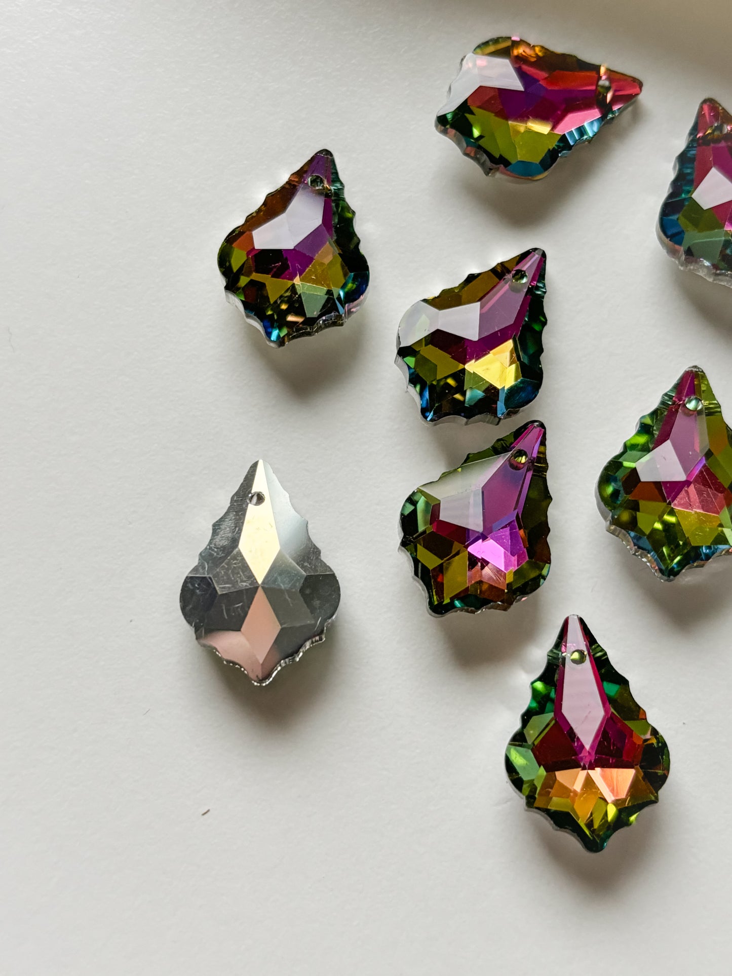 Glass pendant 22x15.5x8.5mm, 6 pcs