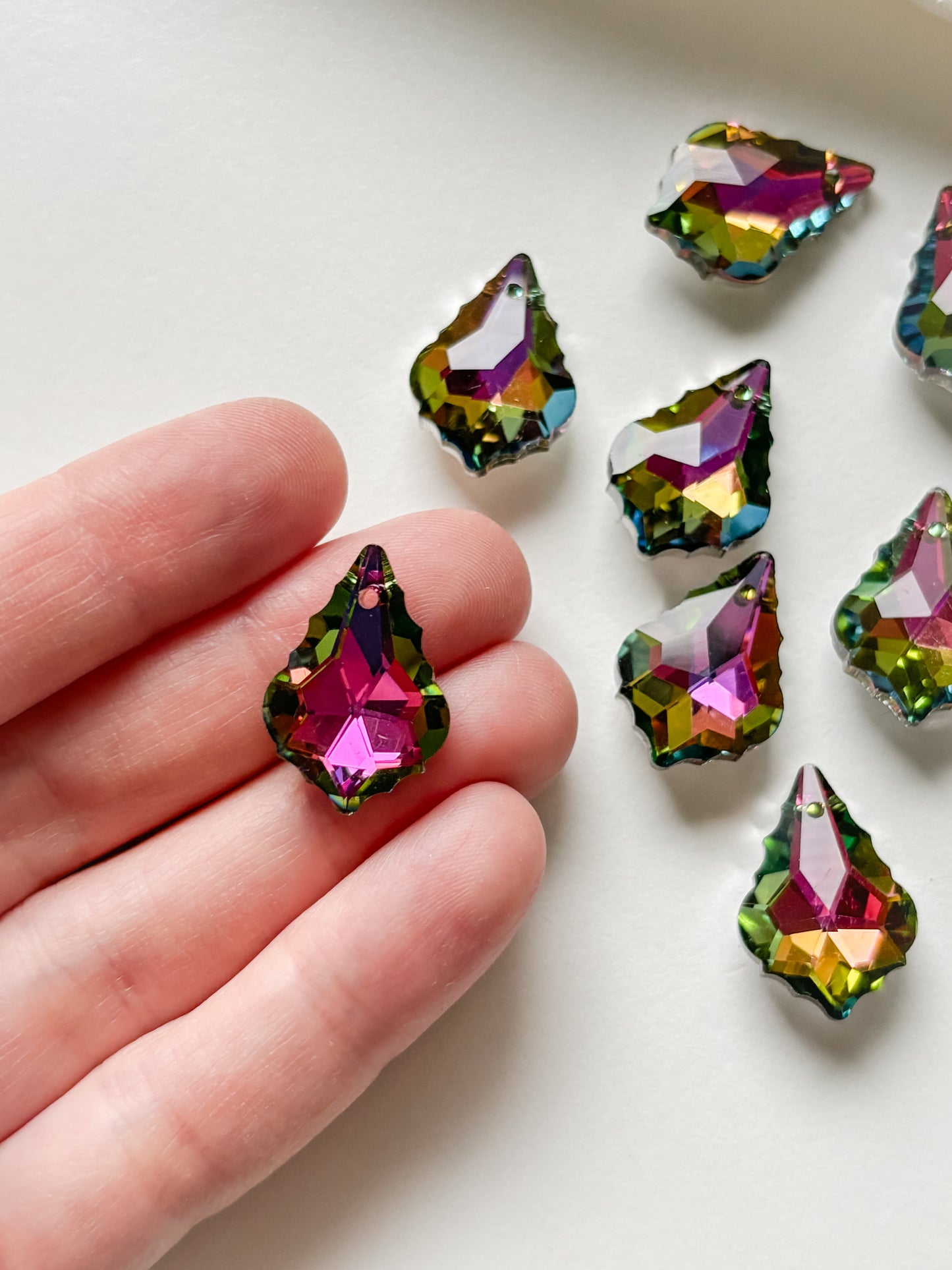 Glass pendant 22x15.5x8.5mm, 6 pcs