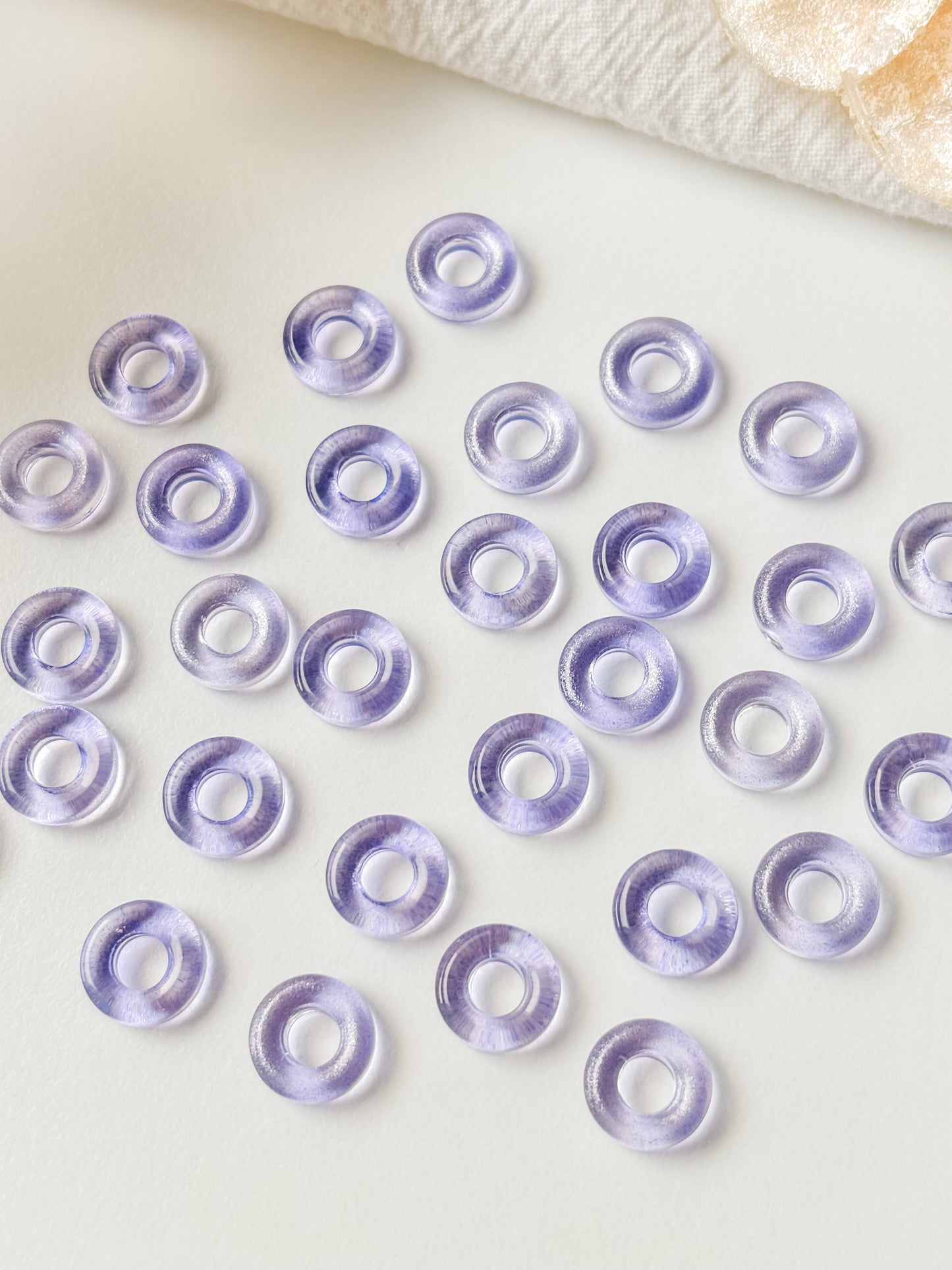 Glass bead 10x3mm, 6pcs