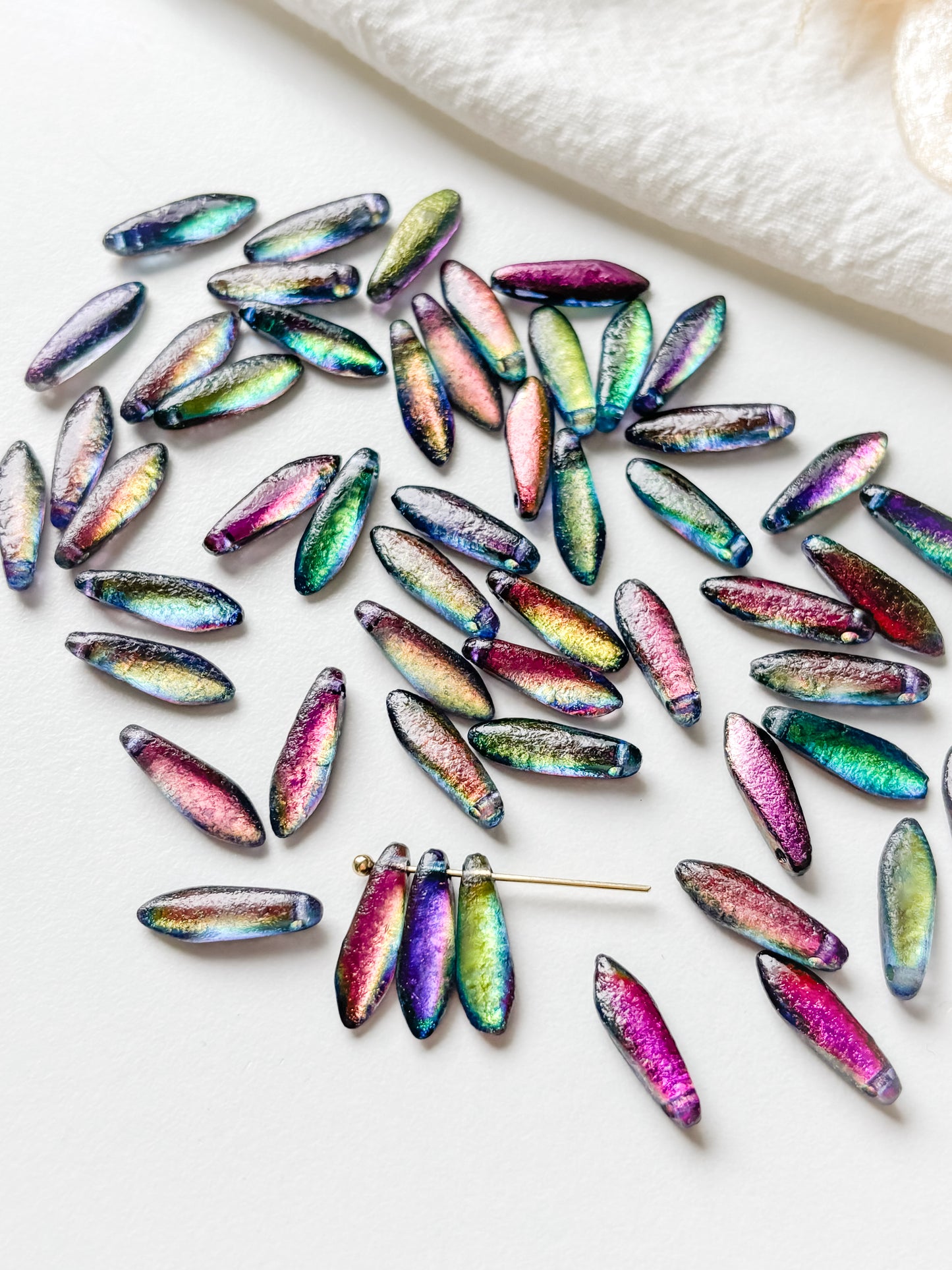 Glaspärla 5x16mm, tjeckisk, 20st