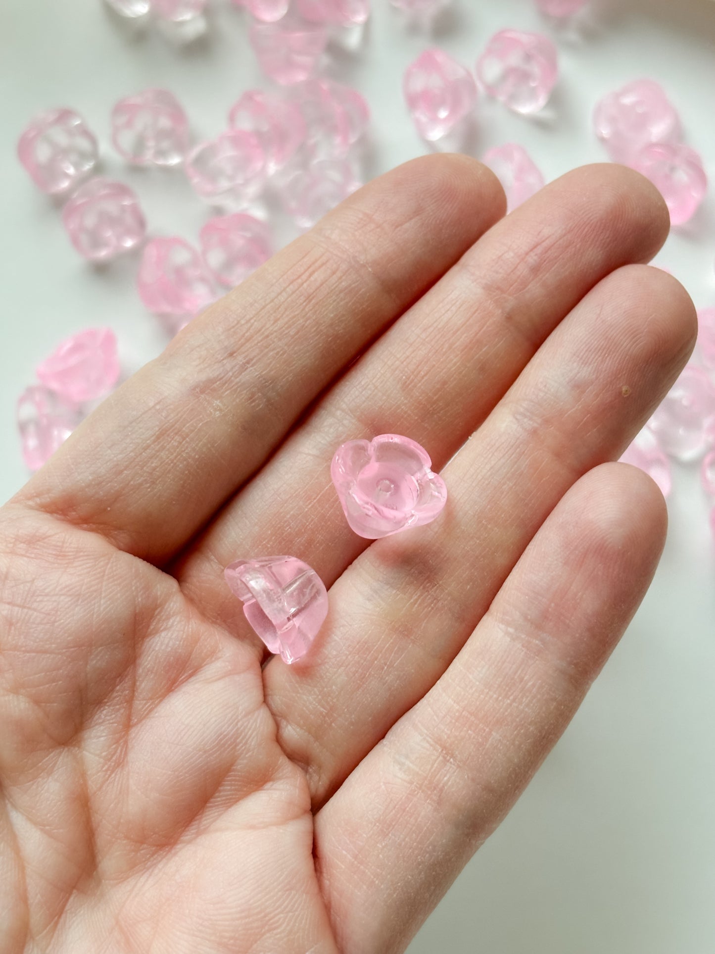Glass bead flower 11.5x11.5x7mm, 10pcs