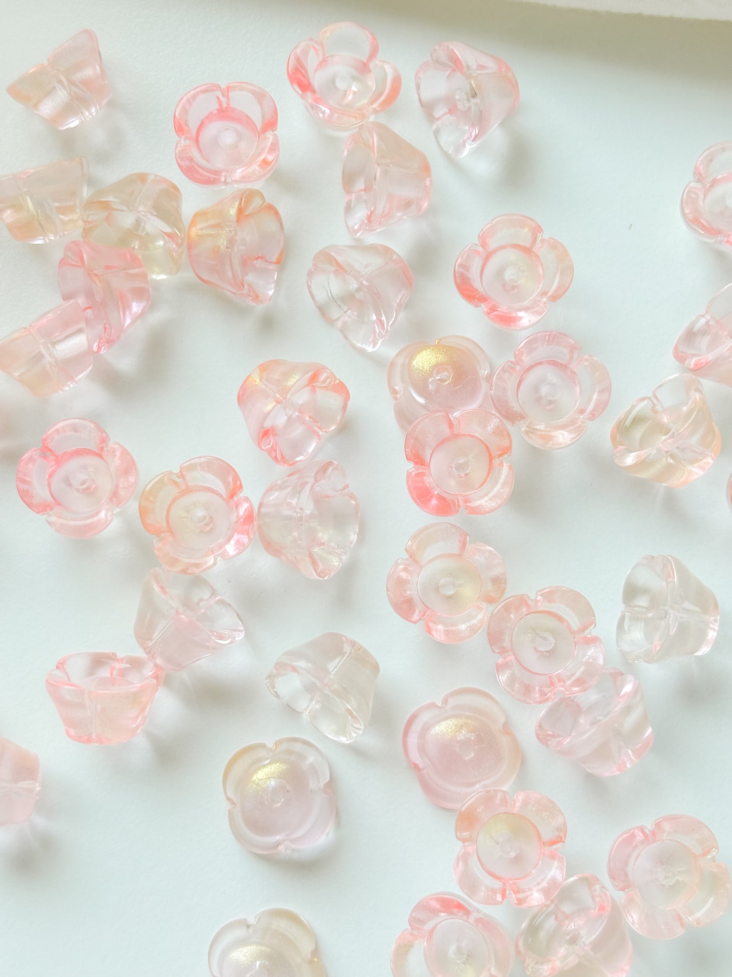 Glass bead flower 11.5x11.5x7mm, 10pcs