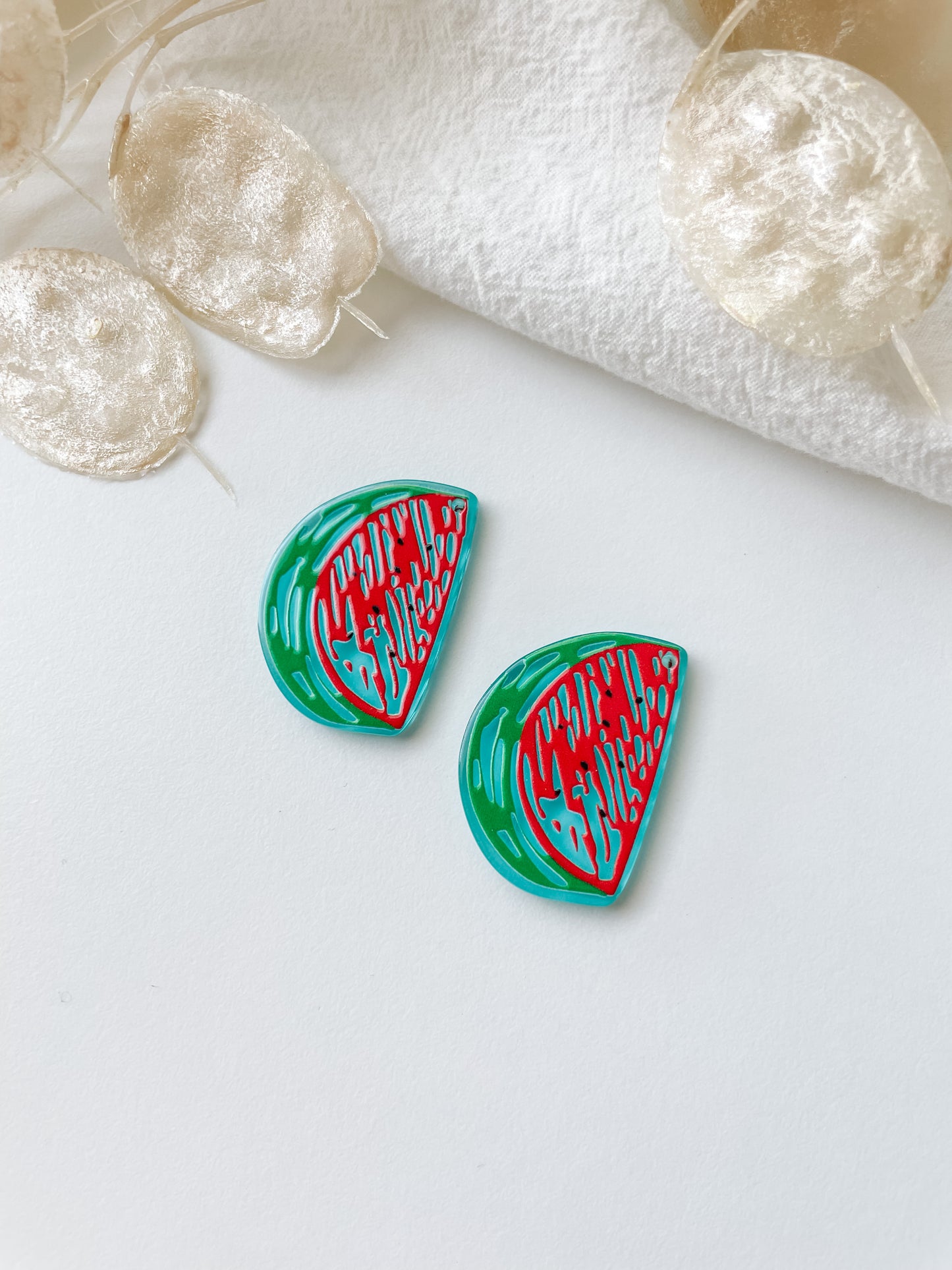 Pendant watermelon 33x24x3mm, 1pc