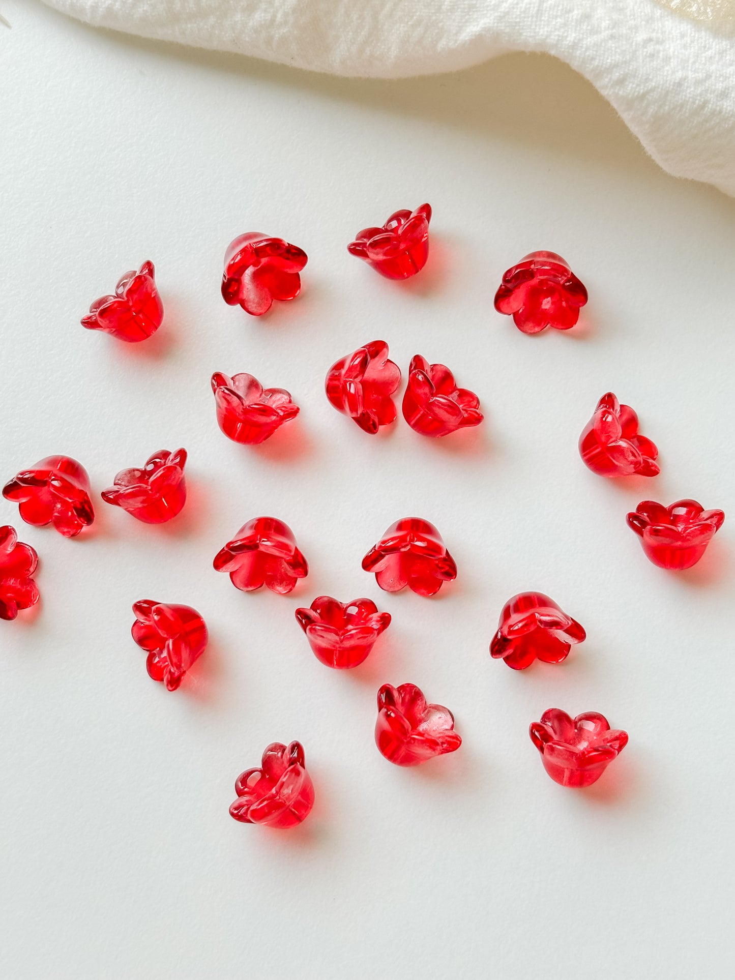 Glass bead flower 12x8mm, 10pcs