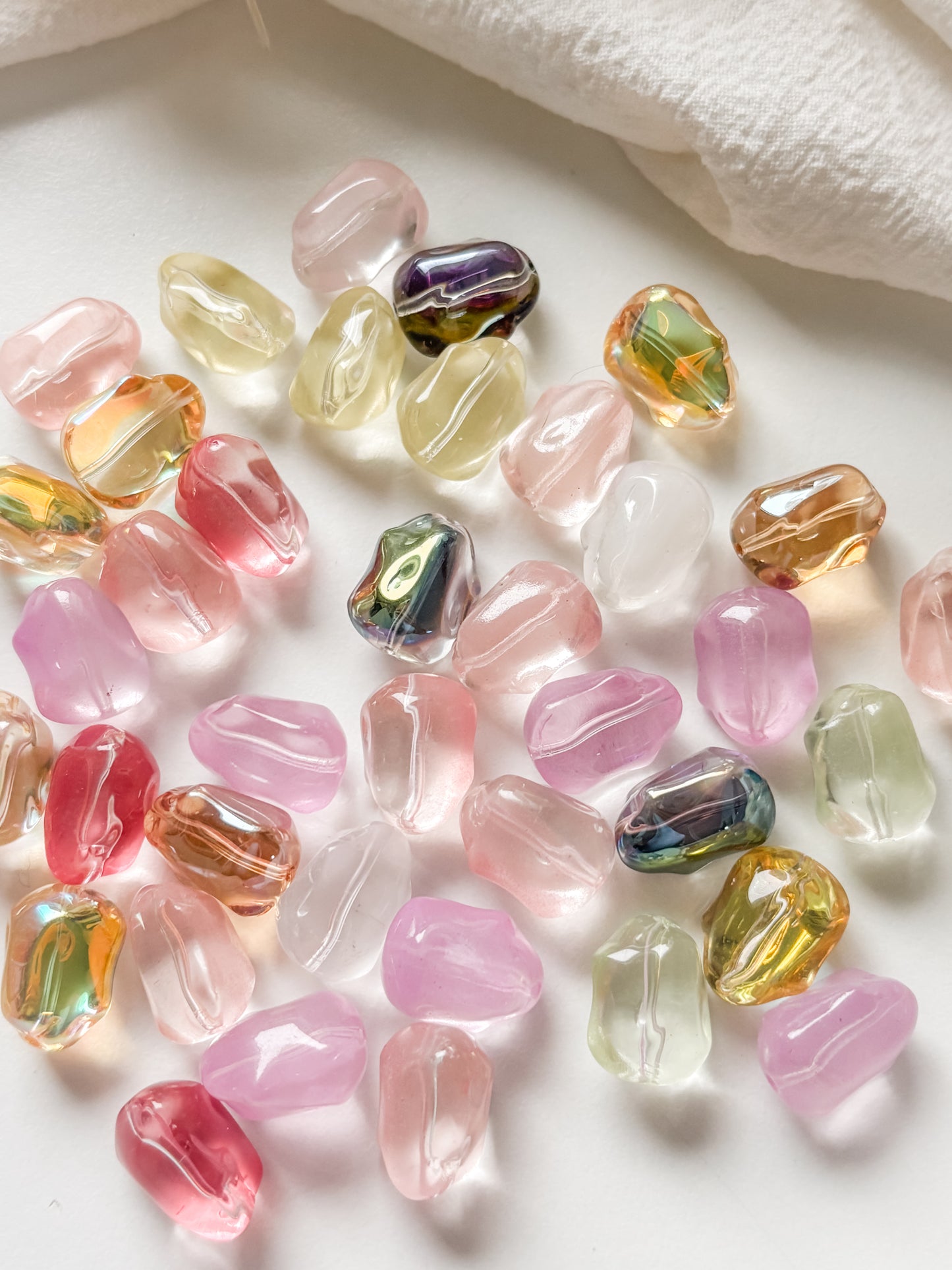 Lasihelmi 15x11.3~10mm, mix.10kpl