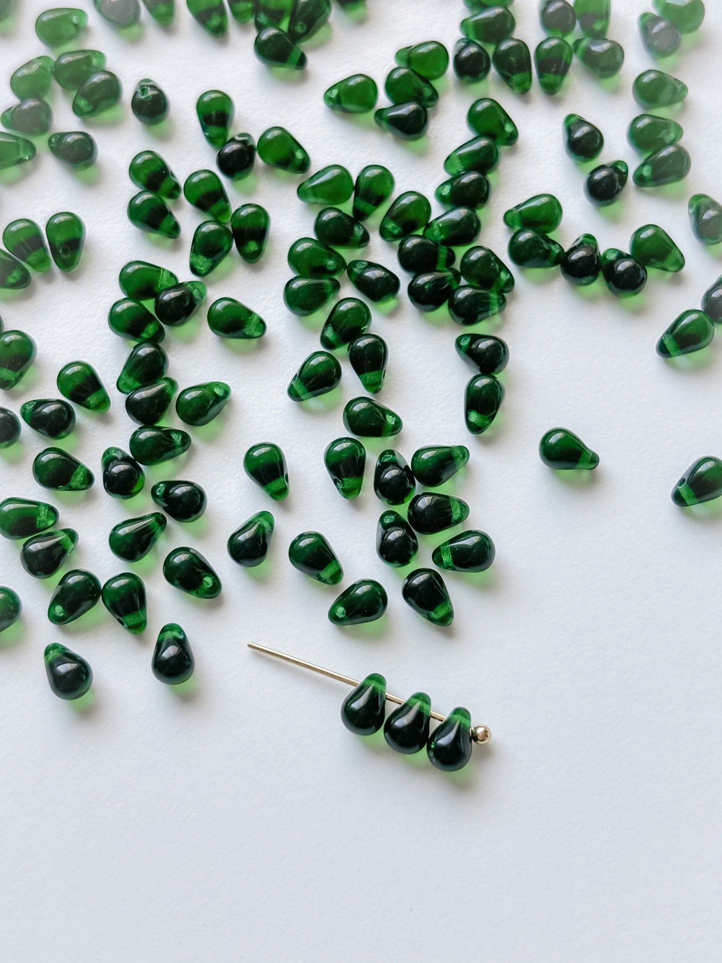 Glass pendant drop 4x6mm, Czech glass pendant, 50 pieces