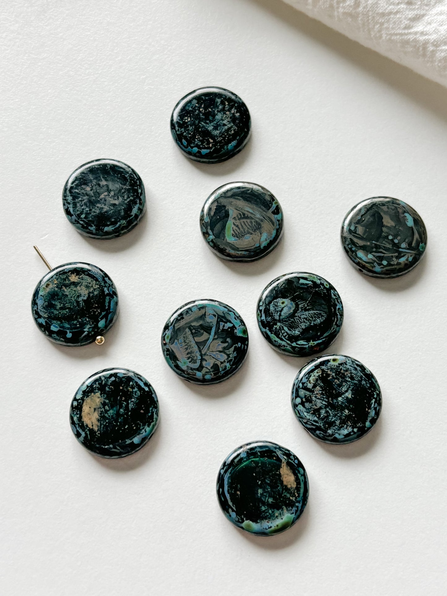 Glass bead 17mm, Czech, 2pcs