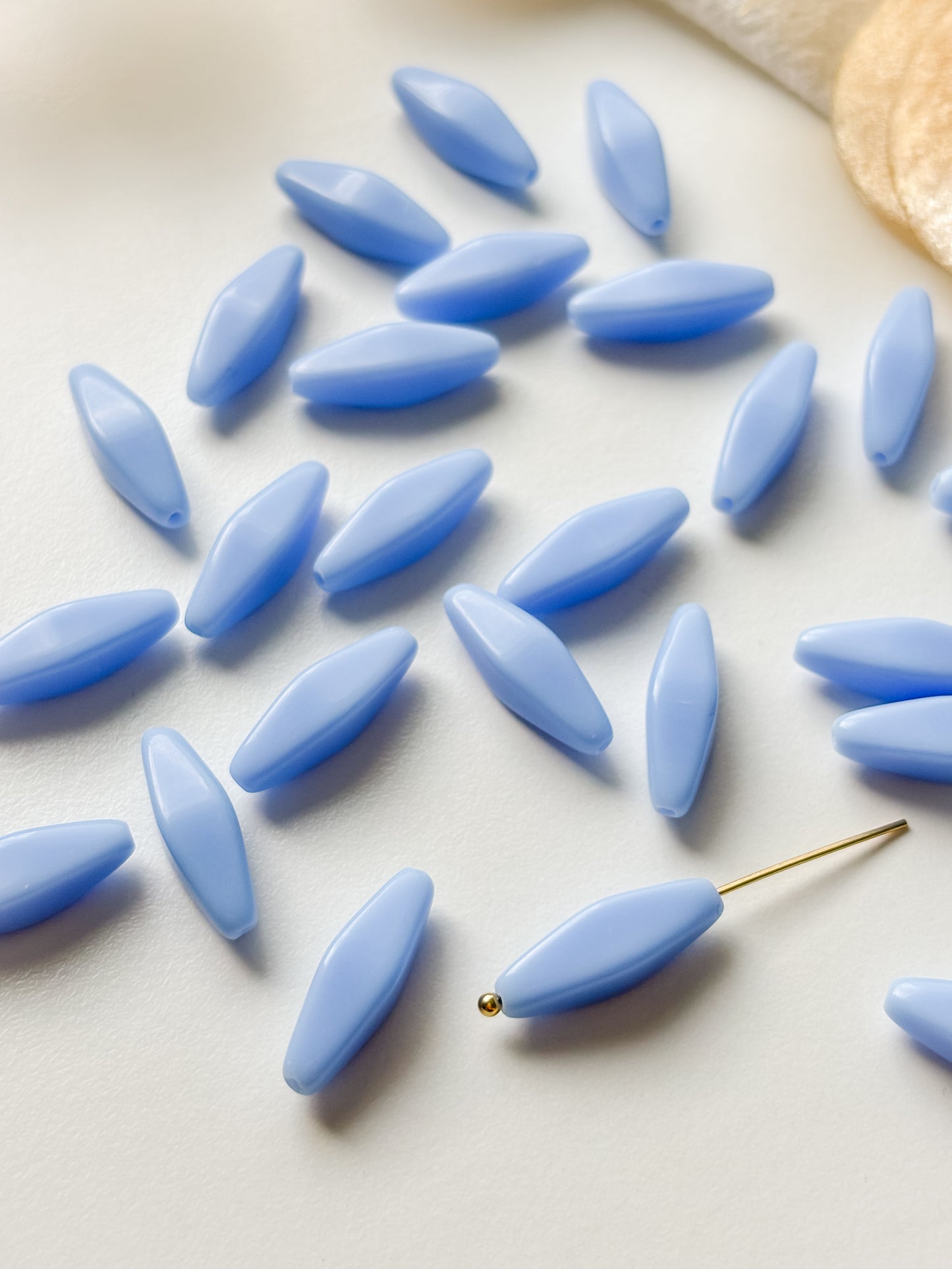 Glass bead 20x8mm, Czech glass bead, 6pcs