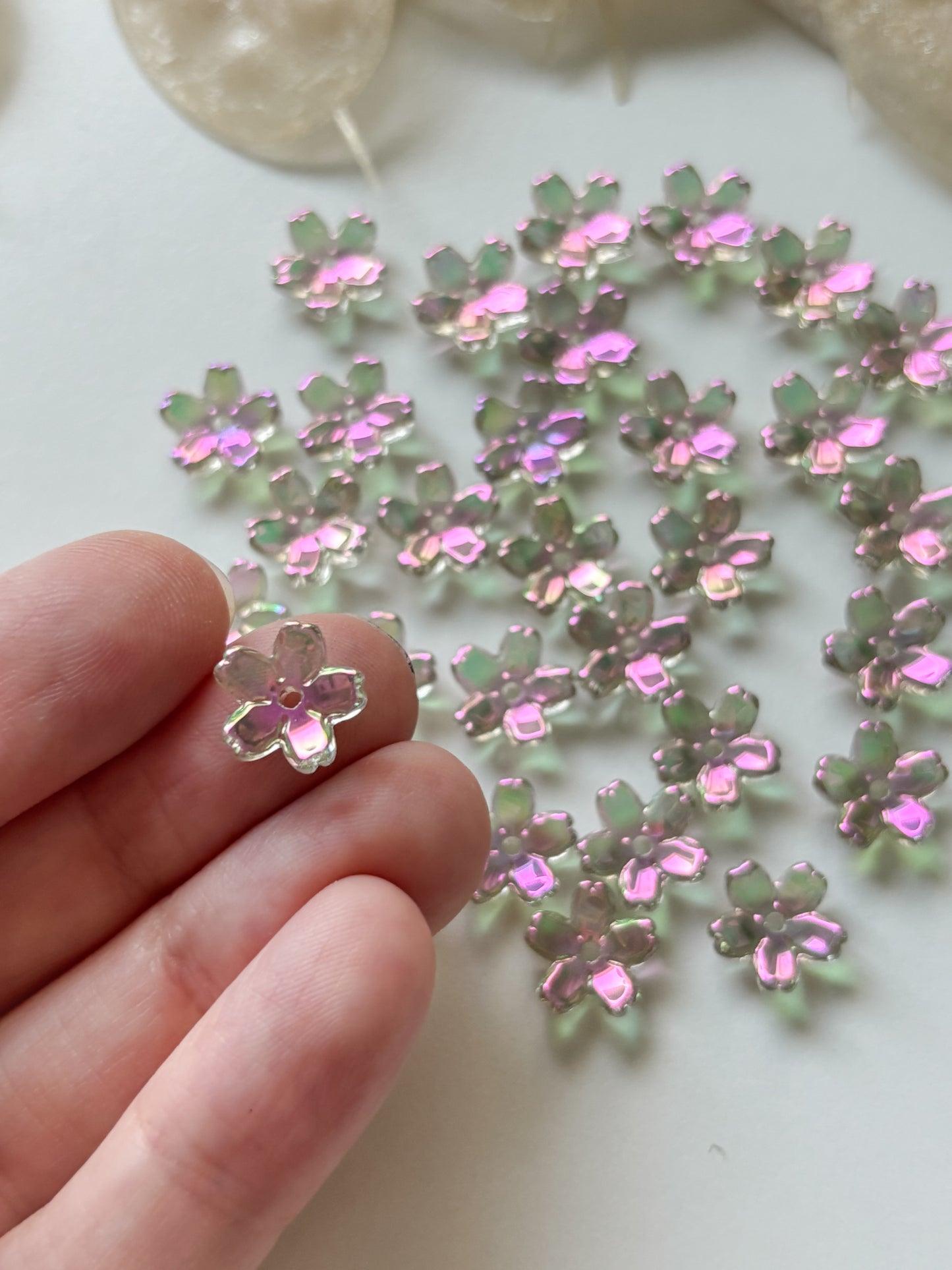 Lasihelmi kukka 10x4mm, 10kpl