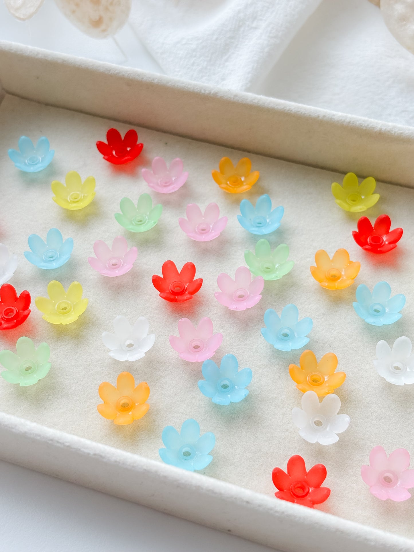 Bead flower 14x6mm, mix.20pcs