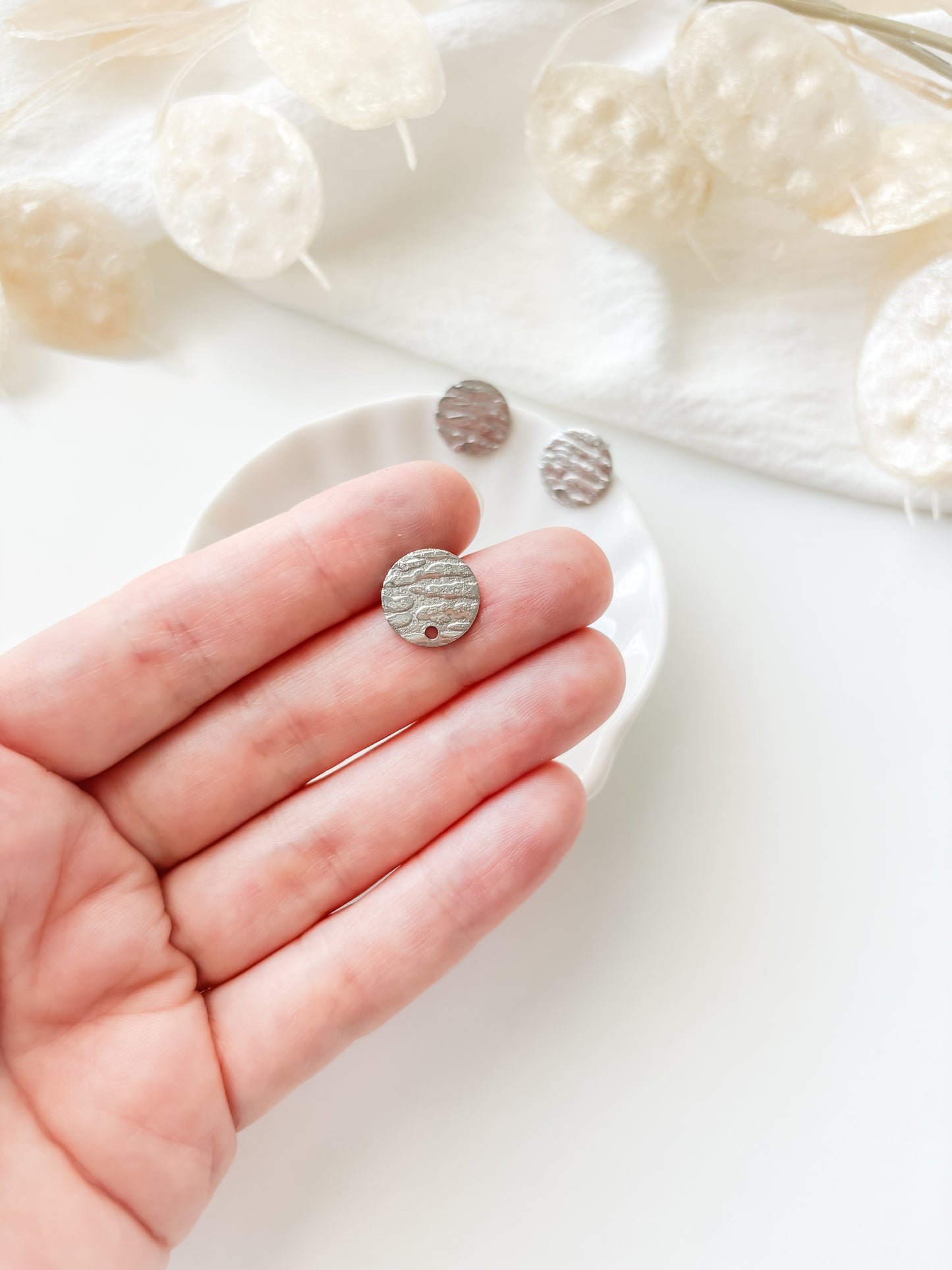 Earring stud 12x1mm, RST304, 1pair