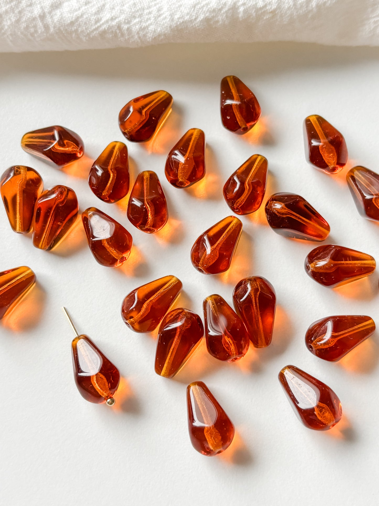 Glass bead 15x10mm, Czech, 6pcs