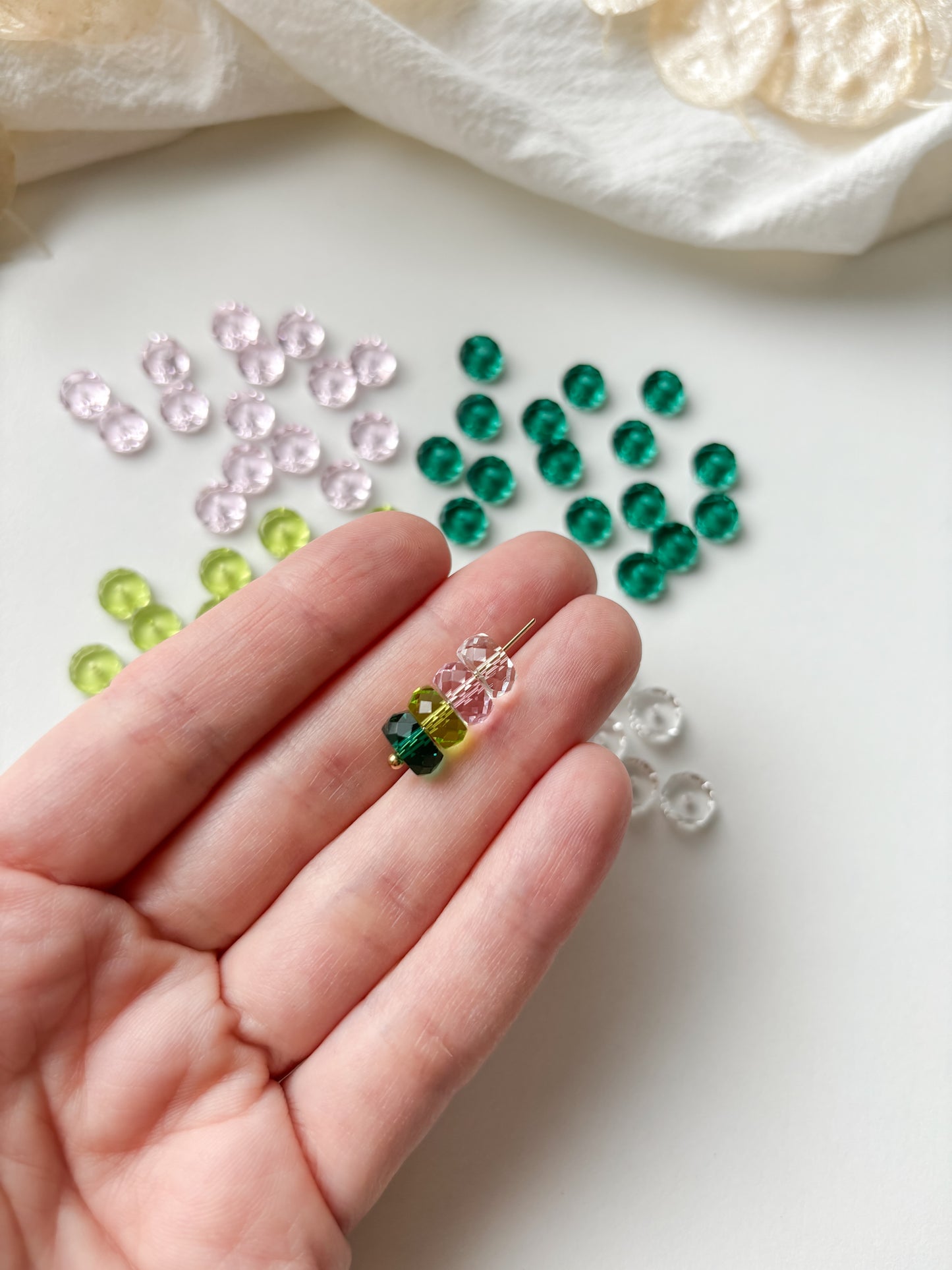 Glass bead 8x3.5mm, 10pcs