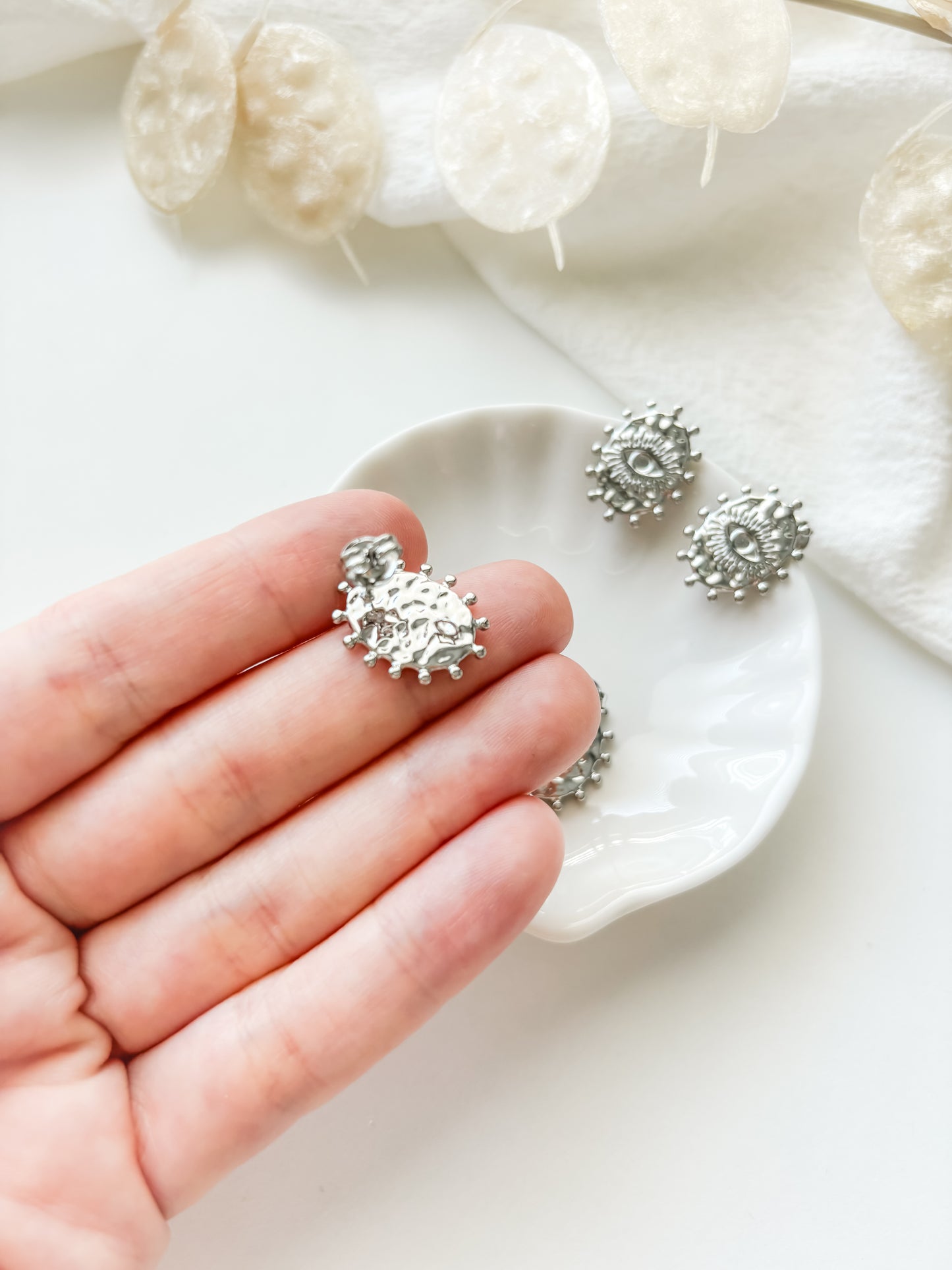 Earring stud 19x15mm, RST304, 1pair