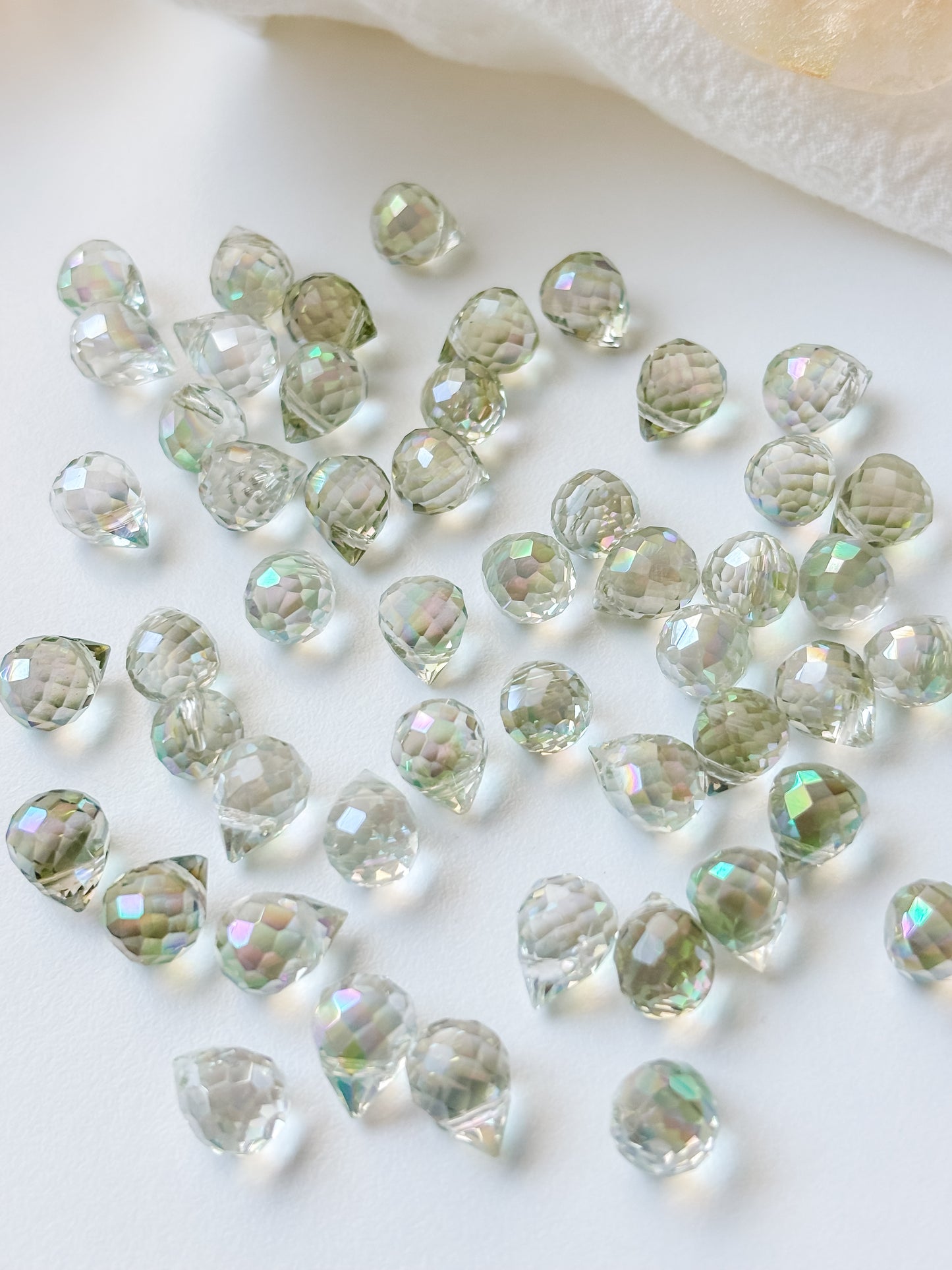 Glass pendant drop 9.5x8mm, 6 pcs