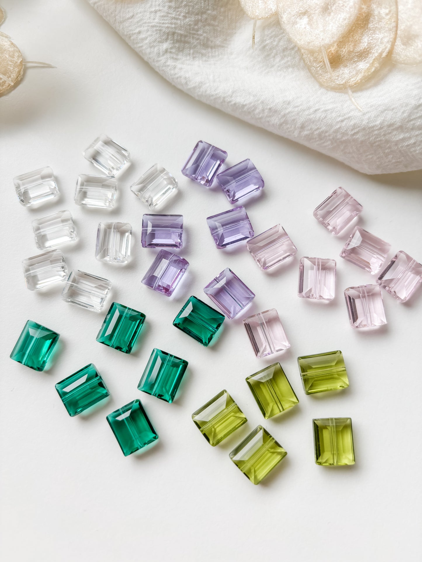 Glass bead 10x12mm, 6pcs