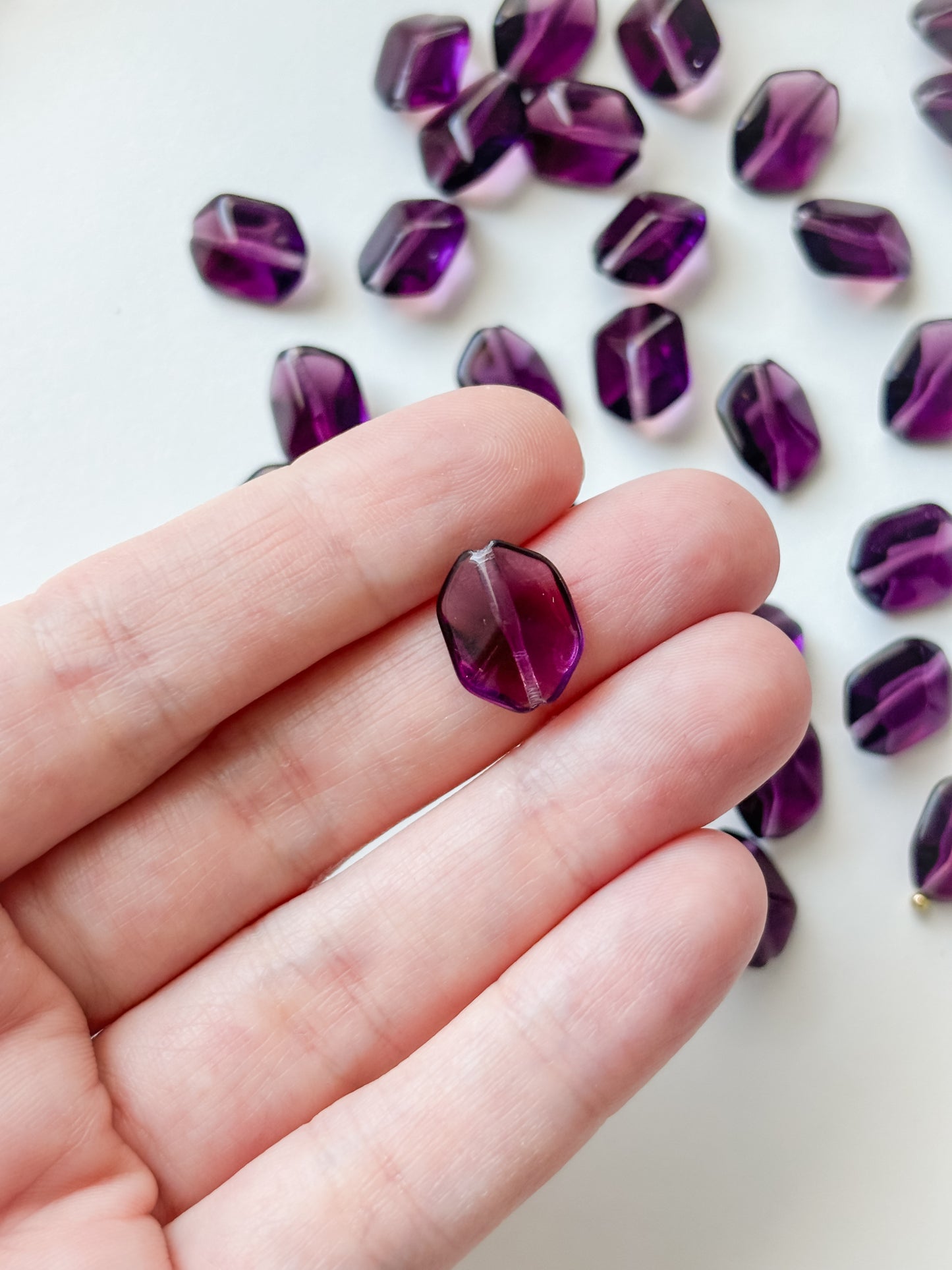 Glass bead 14x10mm, Czech glass bead, 6pcs