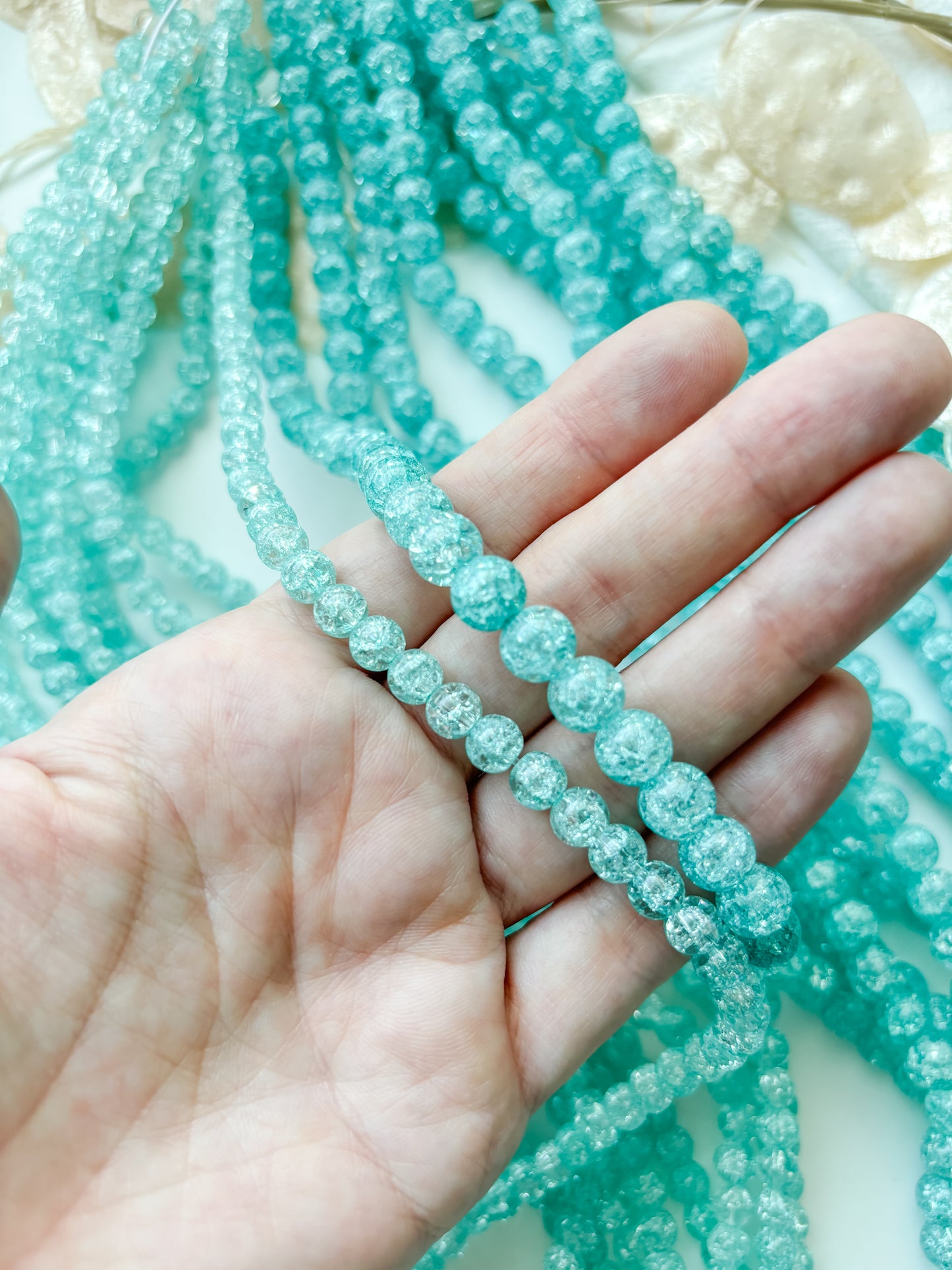 Glass bead, sea green