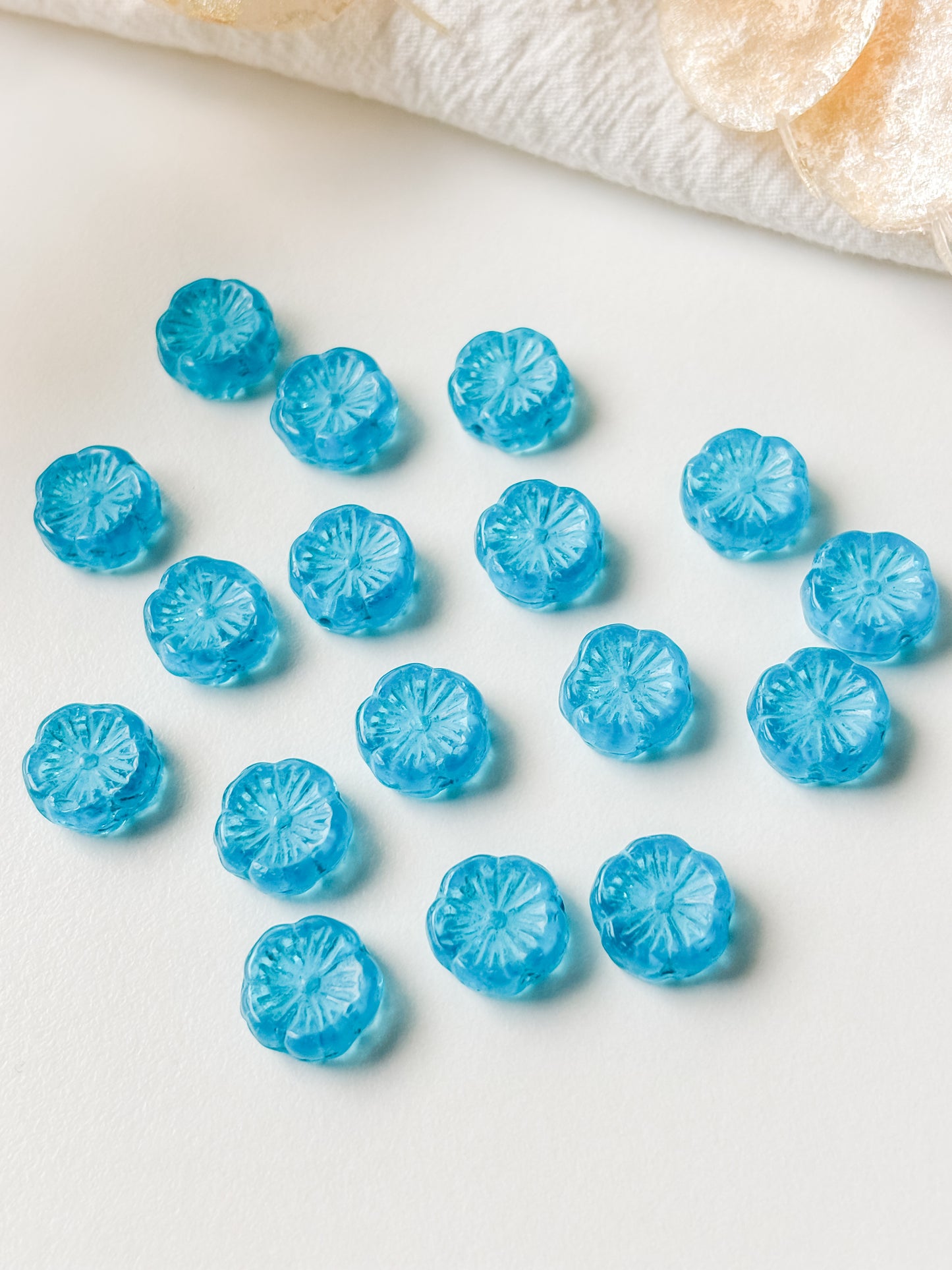 Czech Glass Bead Flower 12mm, 10pcs