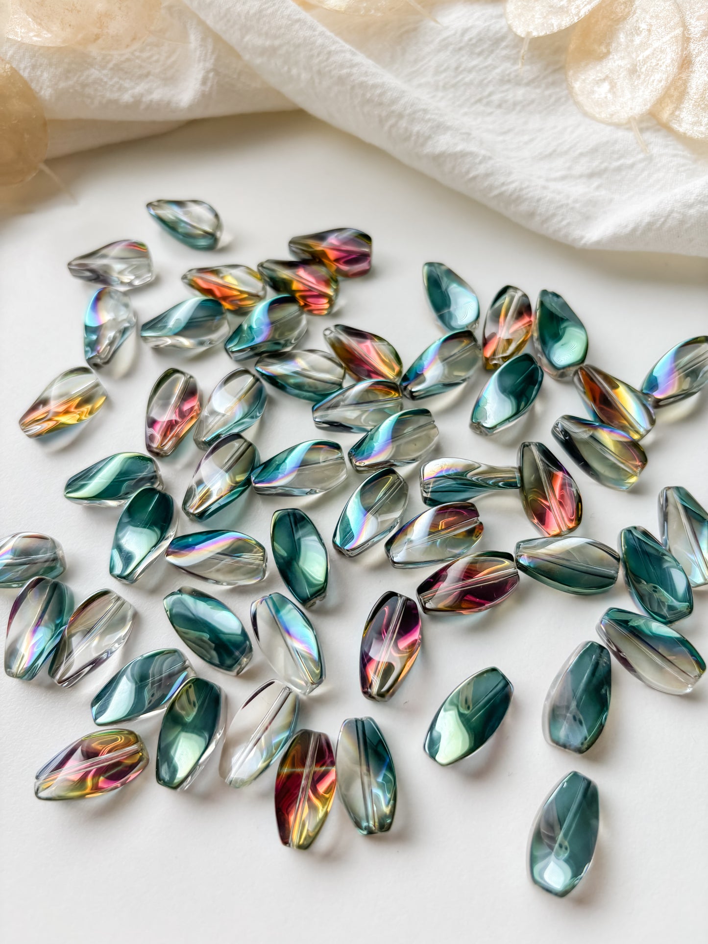Glass bead 9x17mm, 10pcs